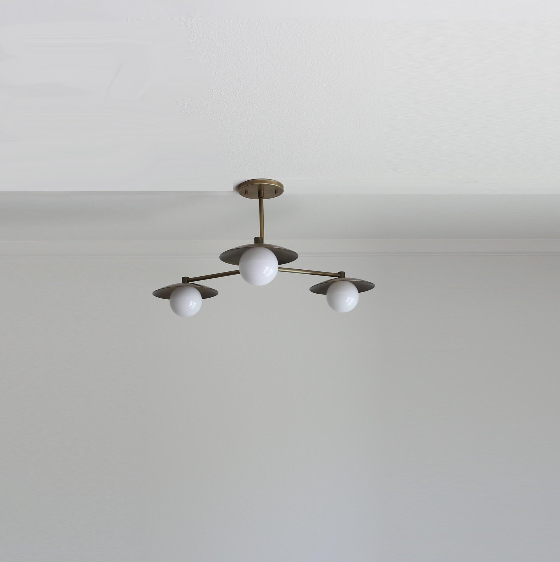 Chandelier,  Brass Chandelier, Modern Brass Chandelier with 8" Shade