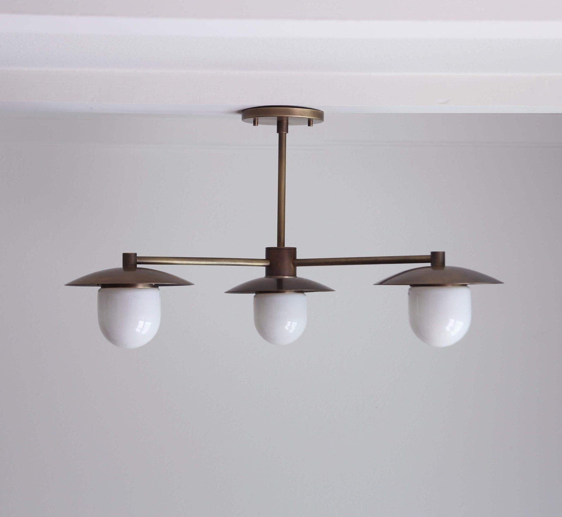 Chandelier,  Brass Chandelier, Modern Brass Chandelier with 8" Shade
