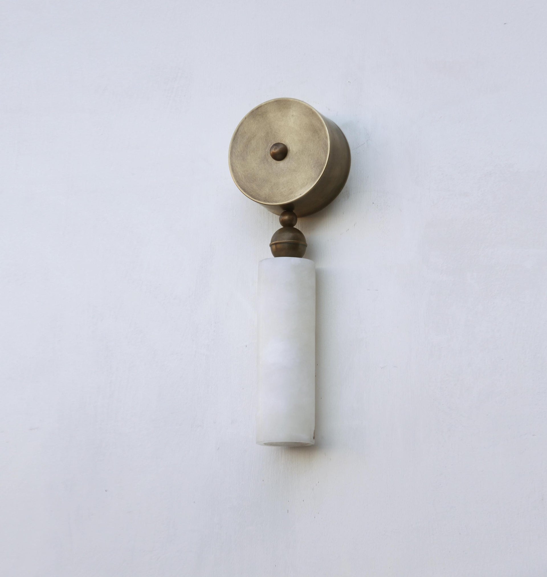 Aged Brass  Wall Sconce light - Brass Wall Sconce Light- Brass Wall Sconce with Alabaster Shade