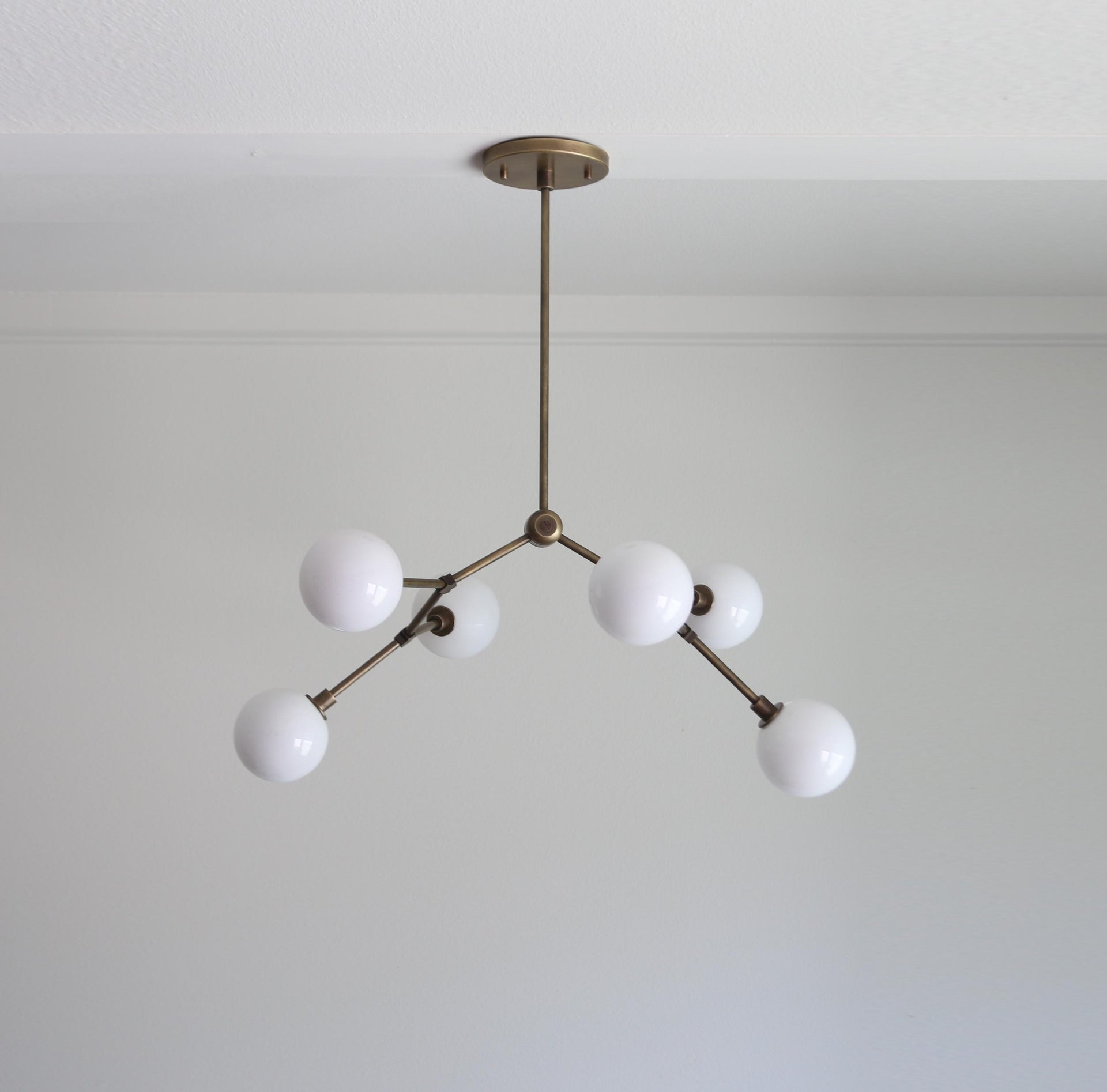 Modern Brass Sputnik Chandelier, Mid-century Modern Sputnik