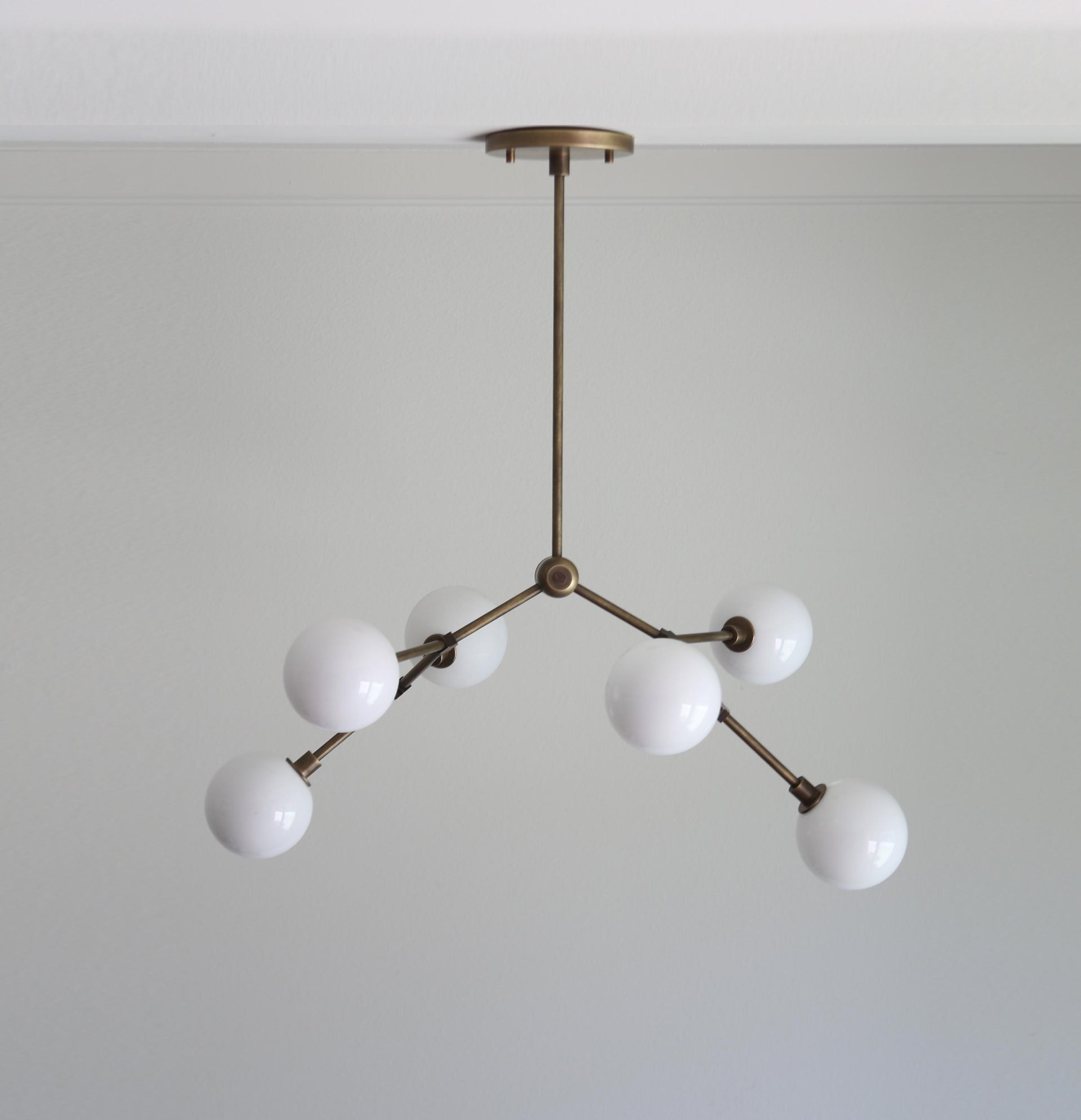 Modern Brass Sputnik Chandelier, Mid-century Modern Sputnik