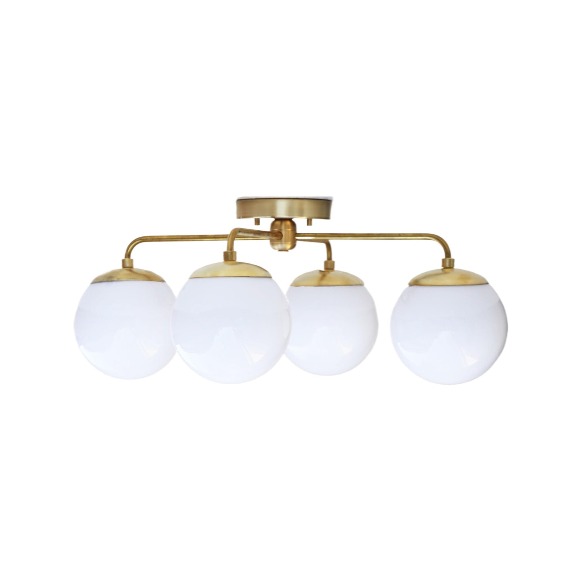 Semi- Flush Mount Ceiling Light Fixture - Mid Century Modern  Lighting Fixtures - Modern Brass Light Fixtures