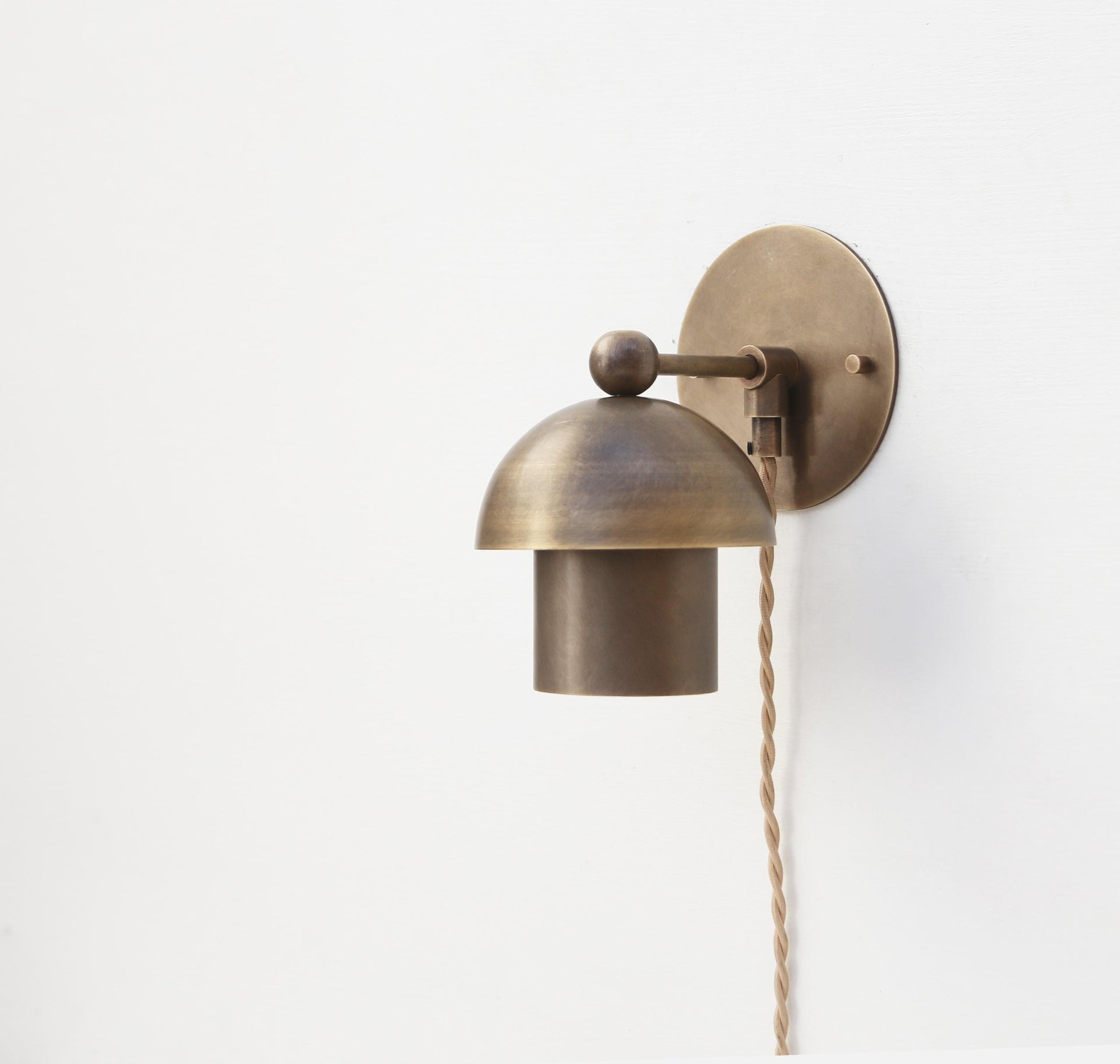 Plug-in Brass Wall Sconce  light, Modern brass light, Industrial  Style Wall Sconce Light, Plug-in Wall Sconce Light, No.0357