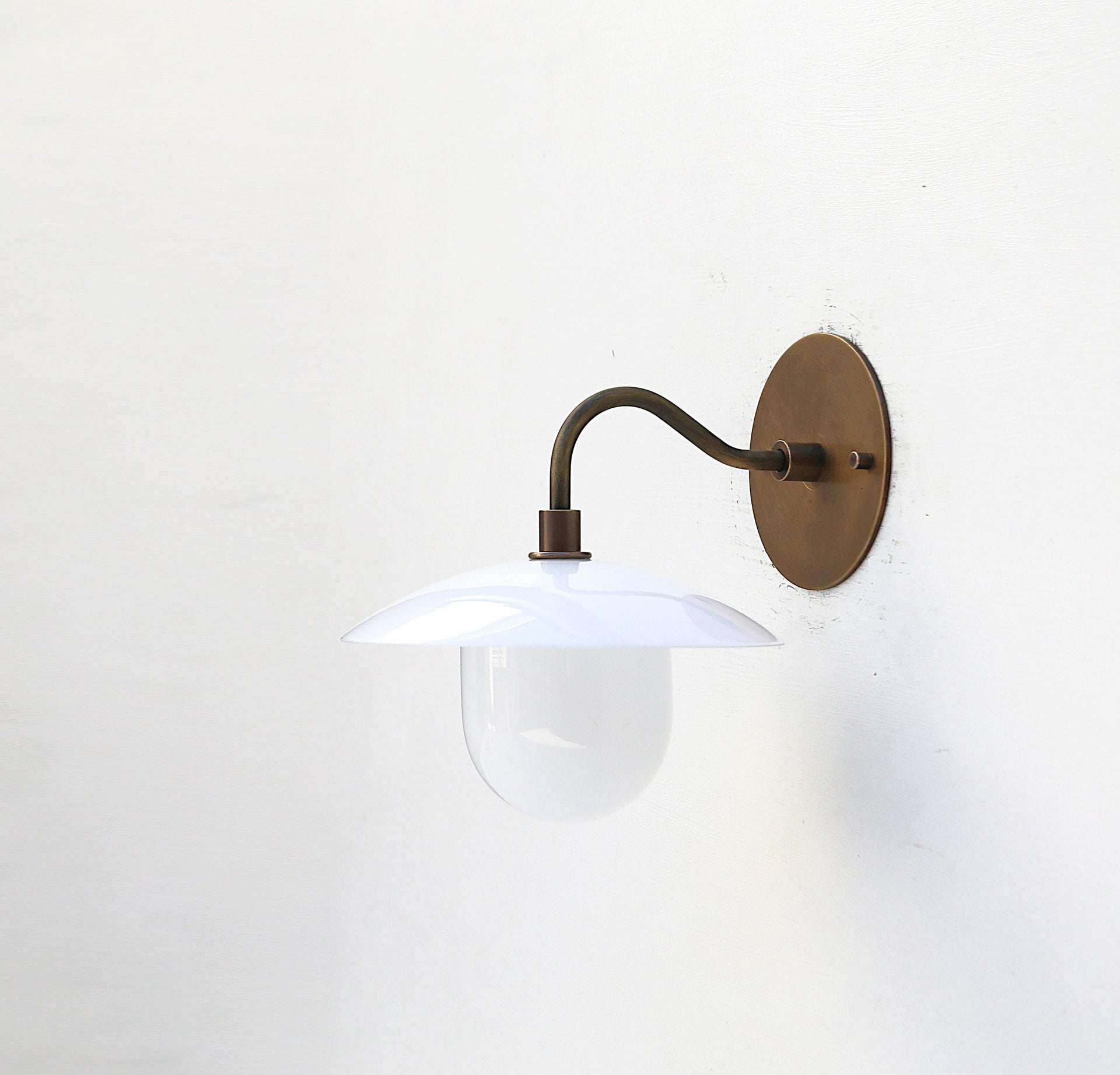 Brass Wall Sconce light with glass shade-Bathroom Vanity light-Minimal Sconce Light - UL Listed - No. LM2 No.0403