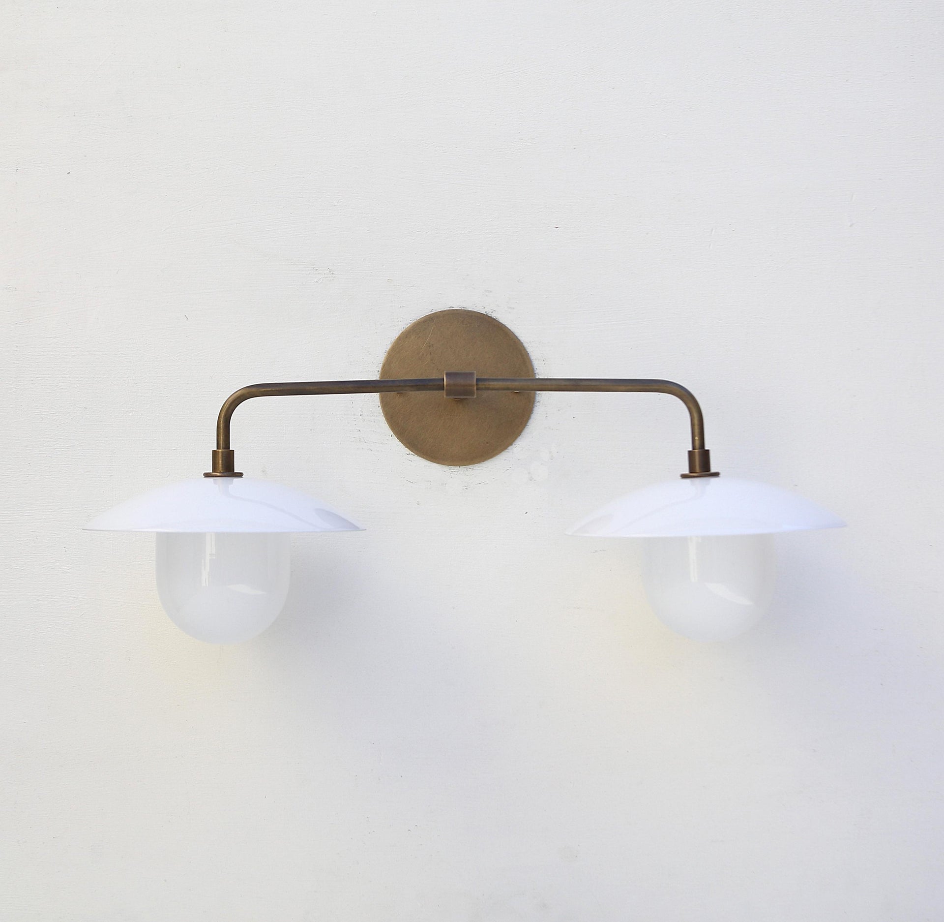 Solid Brass Wall Sconce light - Bathroom vanity light - Minimal Sconce Light - Double Shades Wall Sconce. UL Listed No-LM2, No.0469