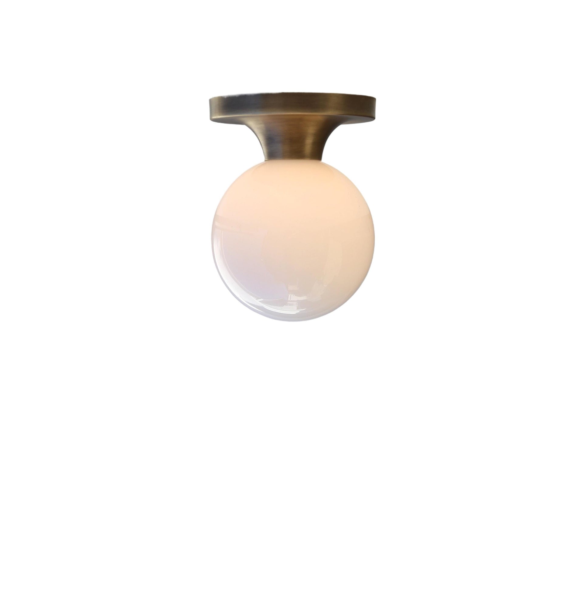 Glass globe  Flush Mount Ceiling Light Fixture - Mid Century Modern Globe Lighting Fixtures - Modern Brass Light Fixtures