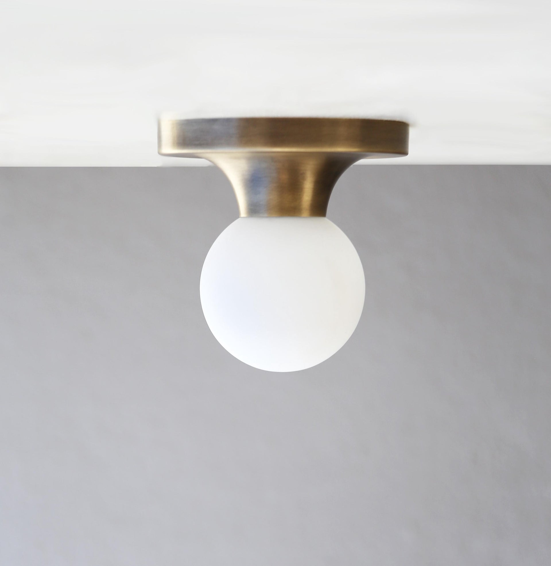Glass globe  Flush Mount Ceiling Light Fixture - Mid Century Modern Globe Lighting Fixtures - Modern Brass Light Fixtures