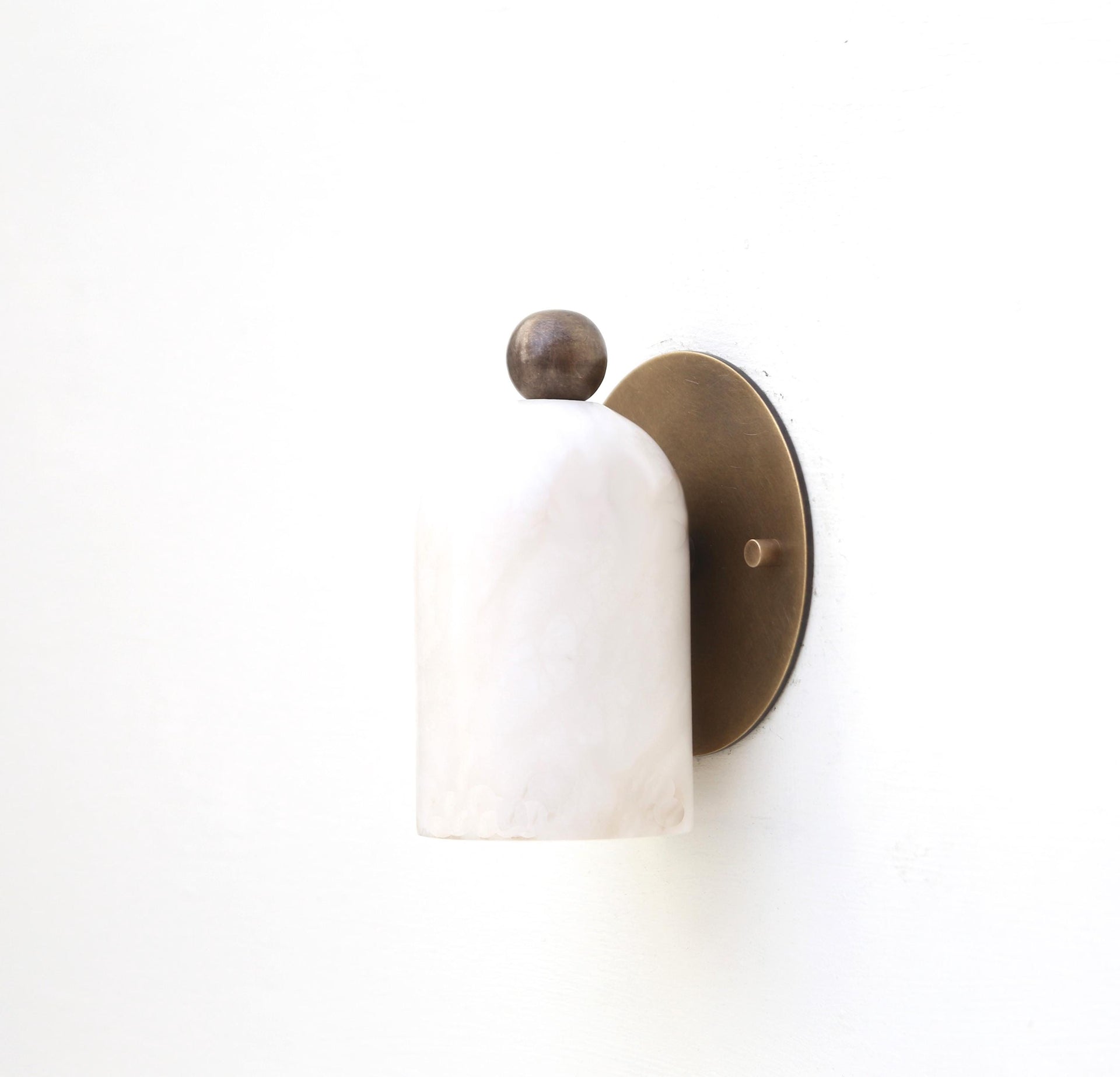 Brass Wall Sconce light - Brass Wall Sconce Light - Brass Wall Sconce with Alabaster Shade, UL Listed No.0042