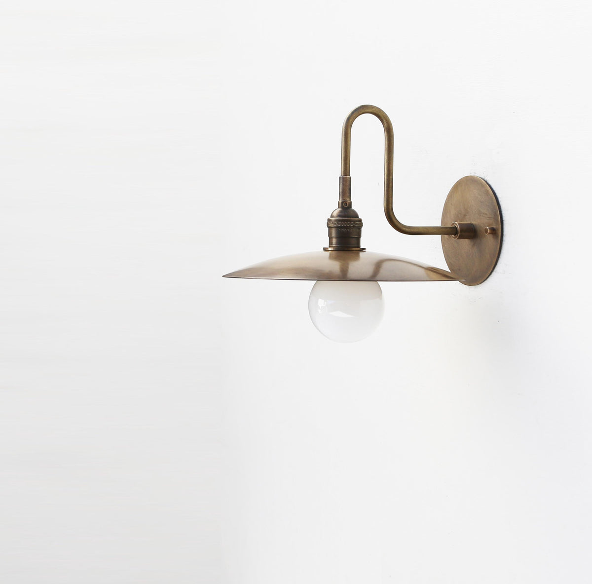 Industrial  wall sconce light, Modern wall sconce light, Brass wall sconce light with 10" Shade, UL Listed No.0837