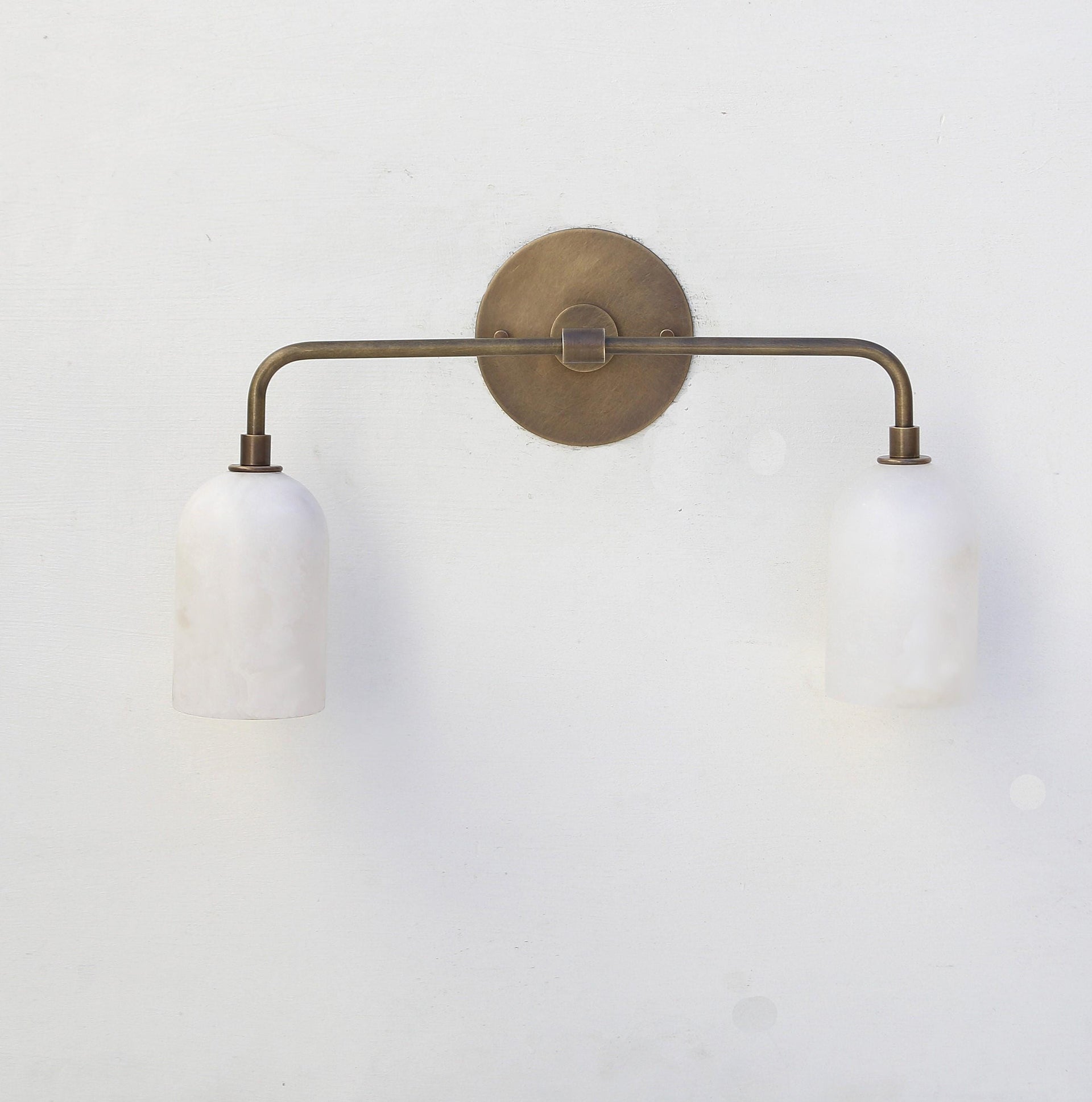 Brass Wall Sconce light - Bathroom Vanity Light - Brass Wall Sconce with Alabaster Shade-UL Listed No.0136