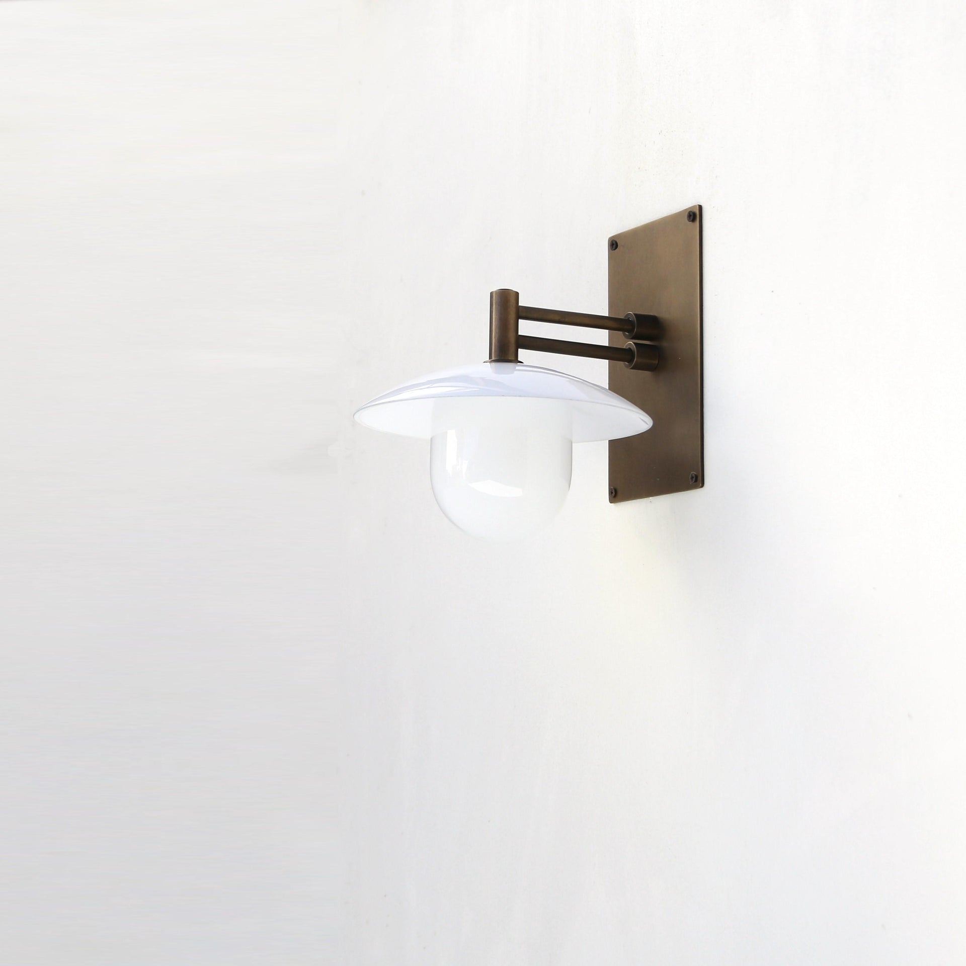 Brass Wall Sconce  light with glass shade,   Industrial style brass wall sconce light,