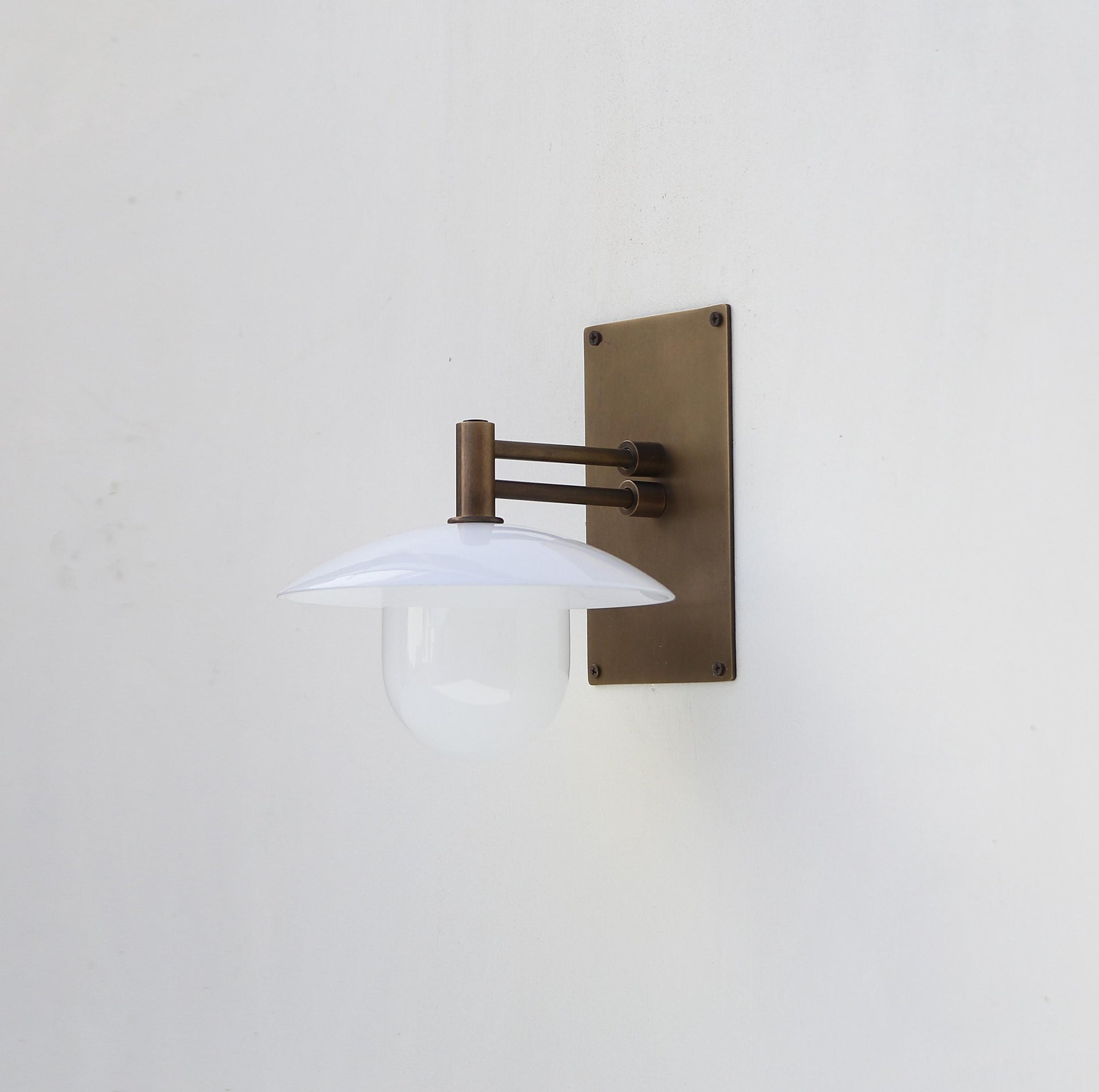 Brass Wall Sconce  light with glass shade,   Industrial style brass wall sconce light,