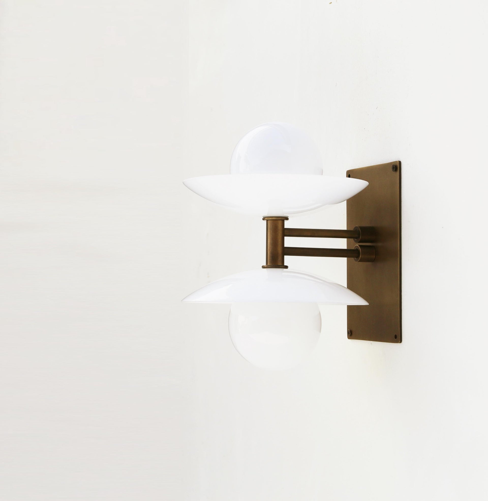 Brass Wall Sconce  light with glass shades,   Industrial style brass wall sconce light,