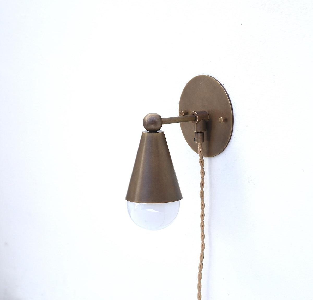 Plug In Wall Sconce light, Modern brass light, Classic wall sconce light , Plug-in Sconce Light, No.0652