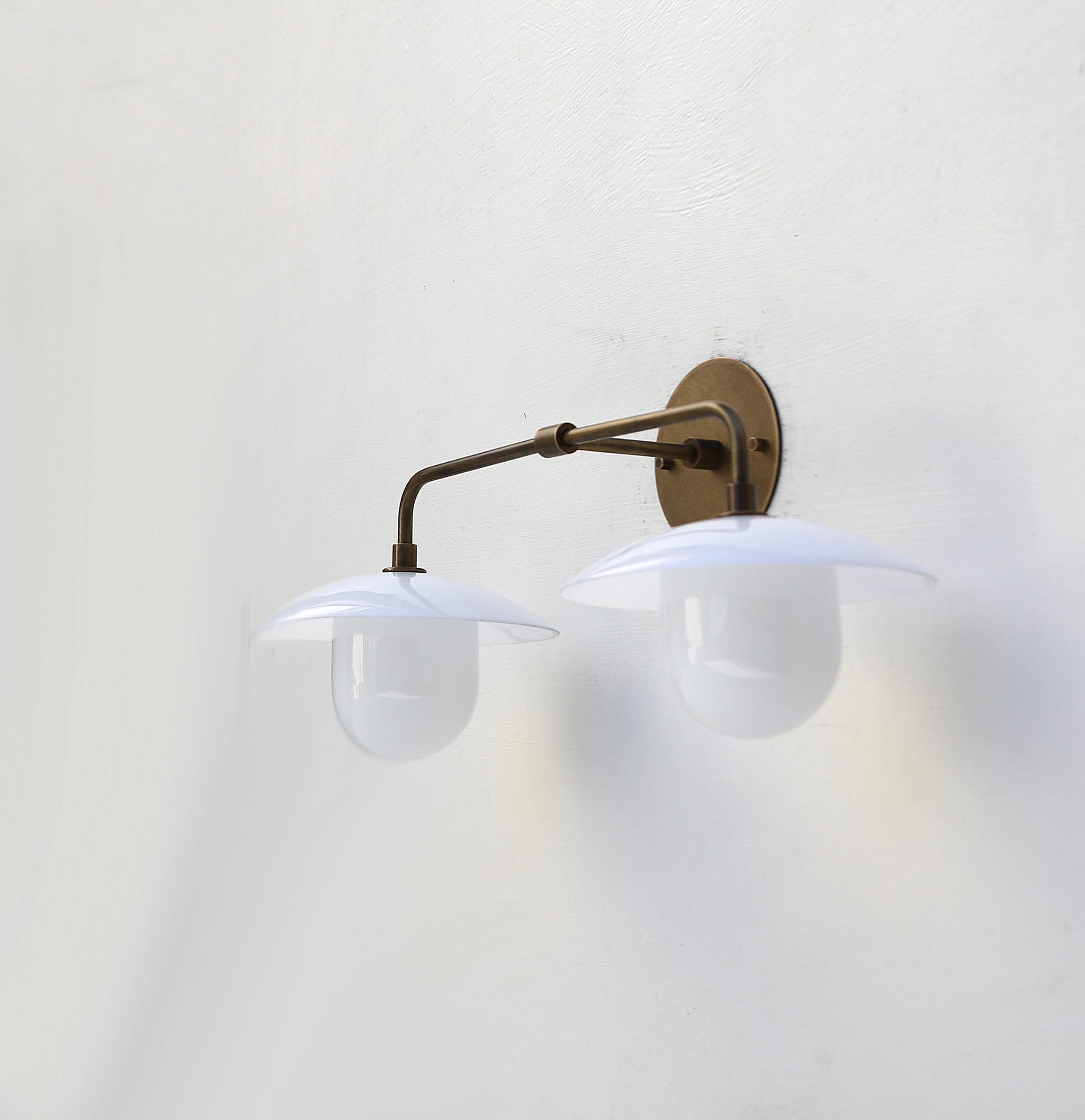 Solid Brass Wall Sconce light - Bathroom vanity light - Minimal Sconce Light - Double Shades Wall Sconce. UL Listed No-LM2, No.0469