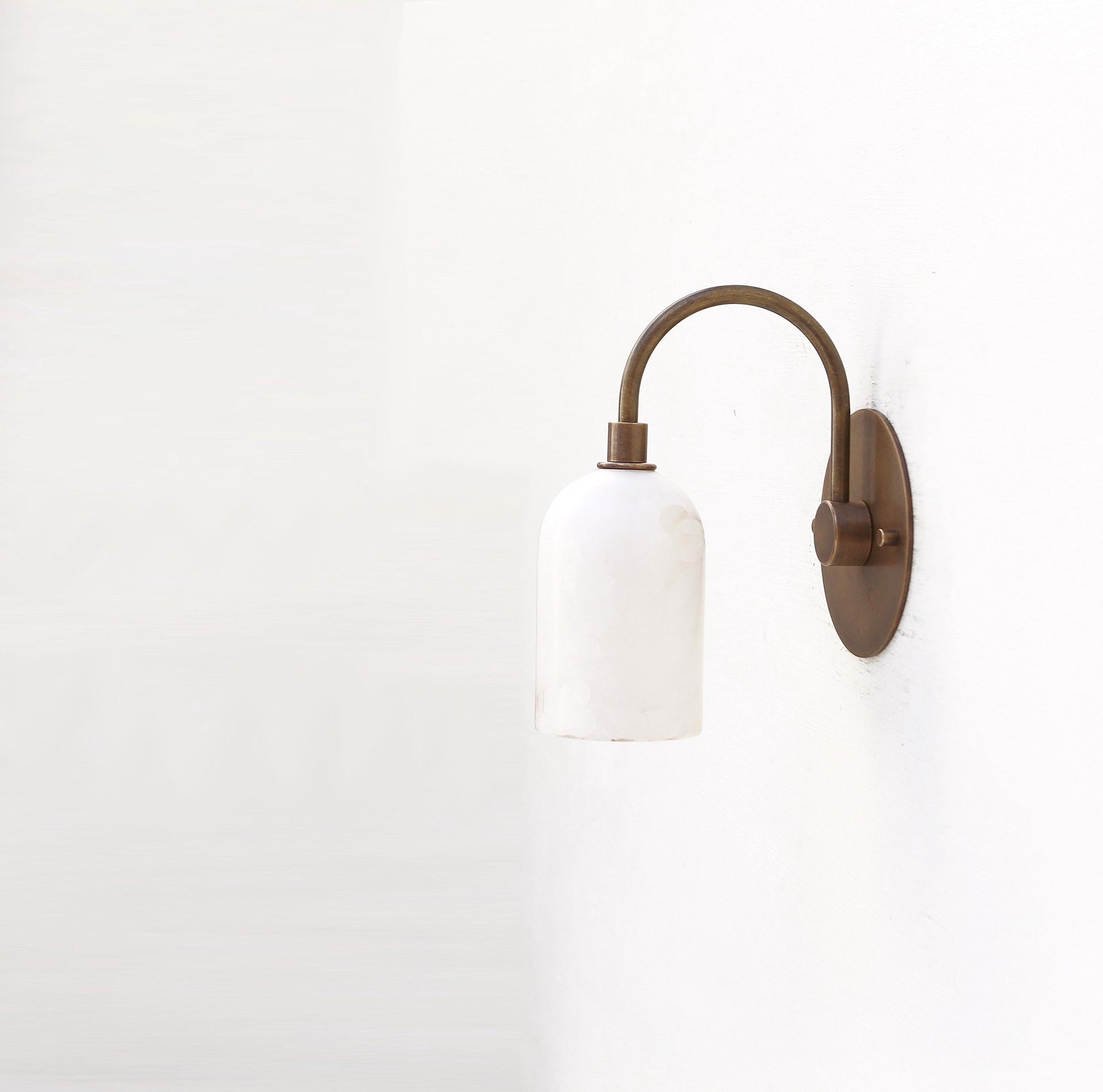 Brass Wall Sconce light - Brass Wall Sconce Light - Brass Wall Sconce with Alabaster Shade, UL Listed No.0167