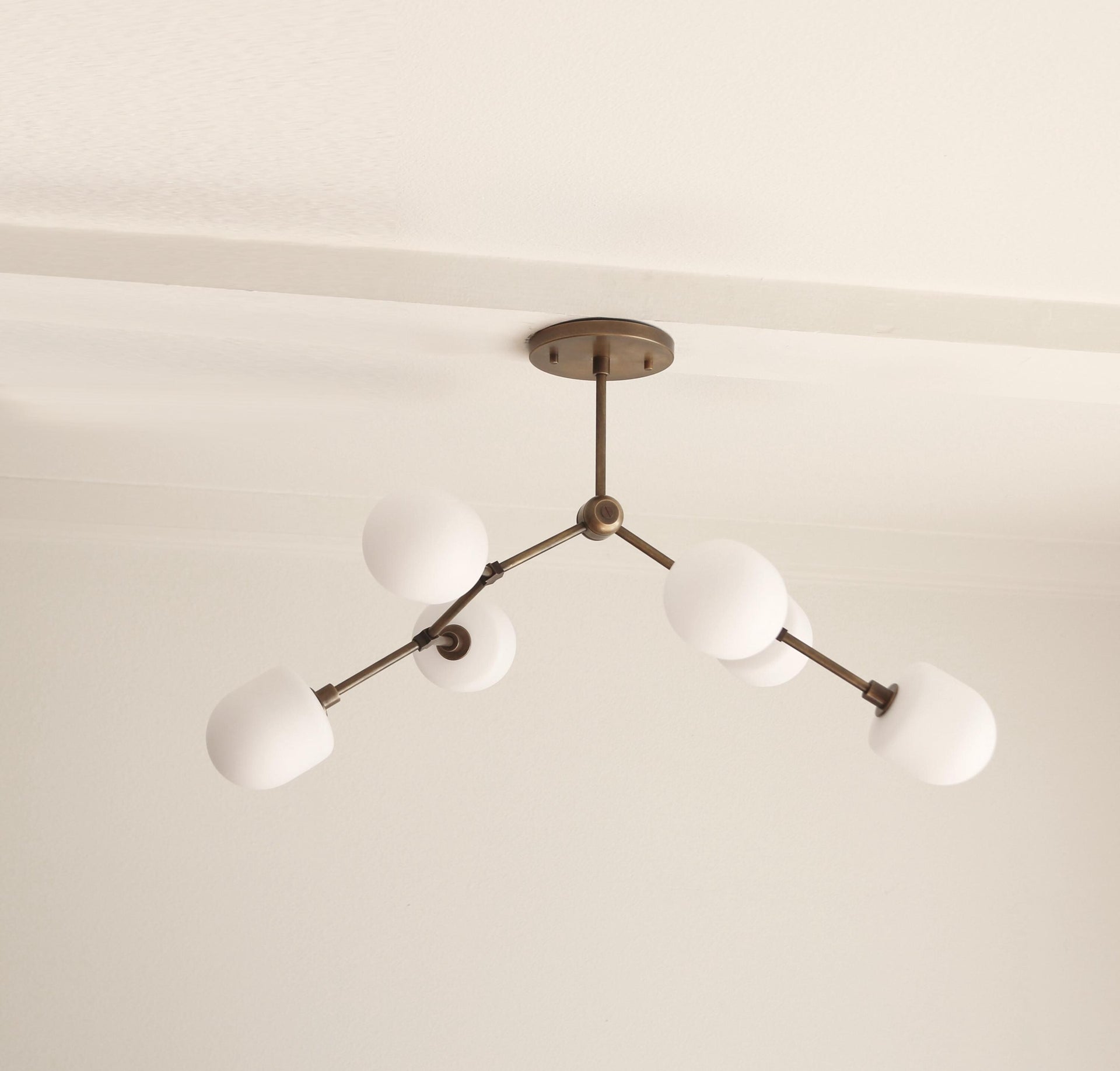 Modern Brass Sputnik Chandelier, Mid-century Modern Sputnik