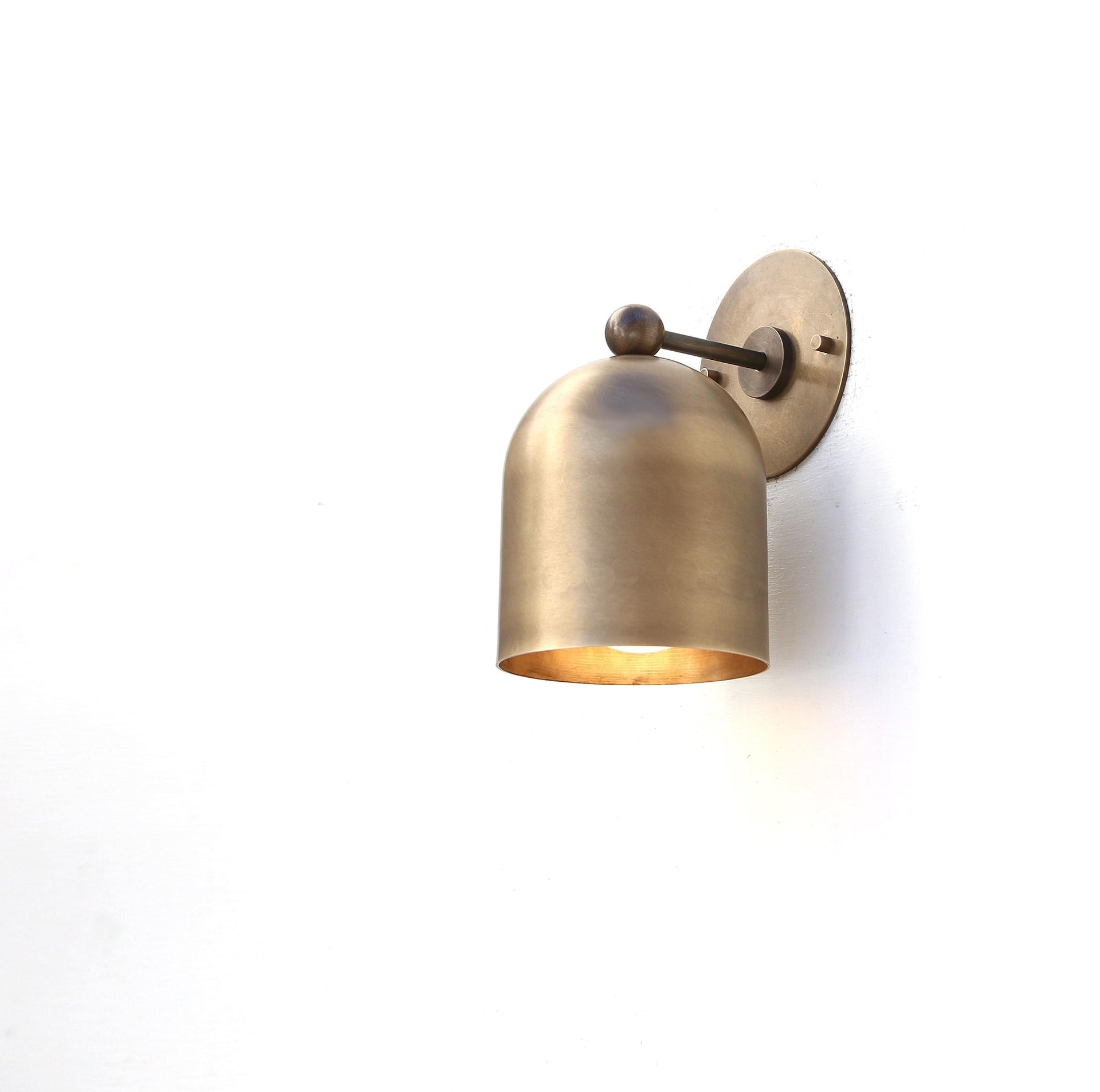 Brass Wall Sconce light - Brass light with dome brass shade - Wall light above sink, UL Listed,  Dashe, No.0435