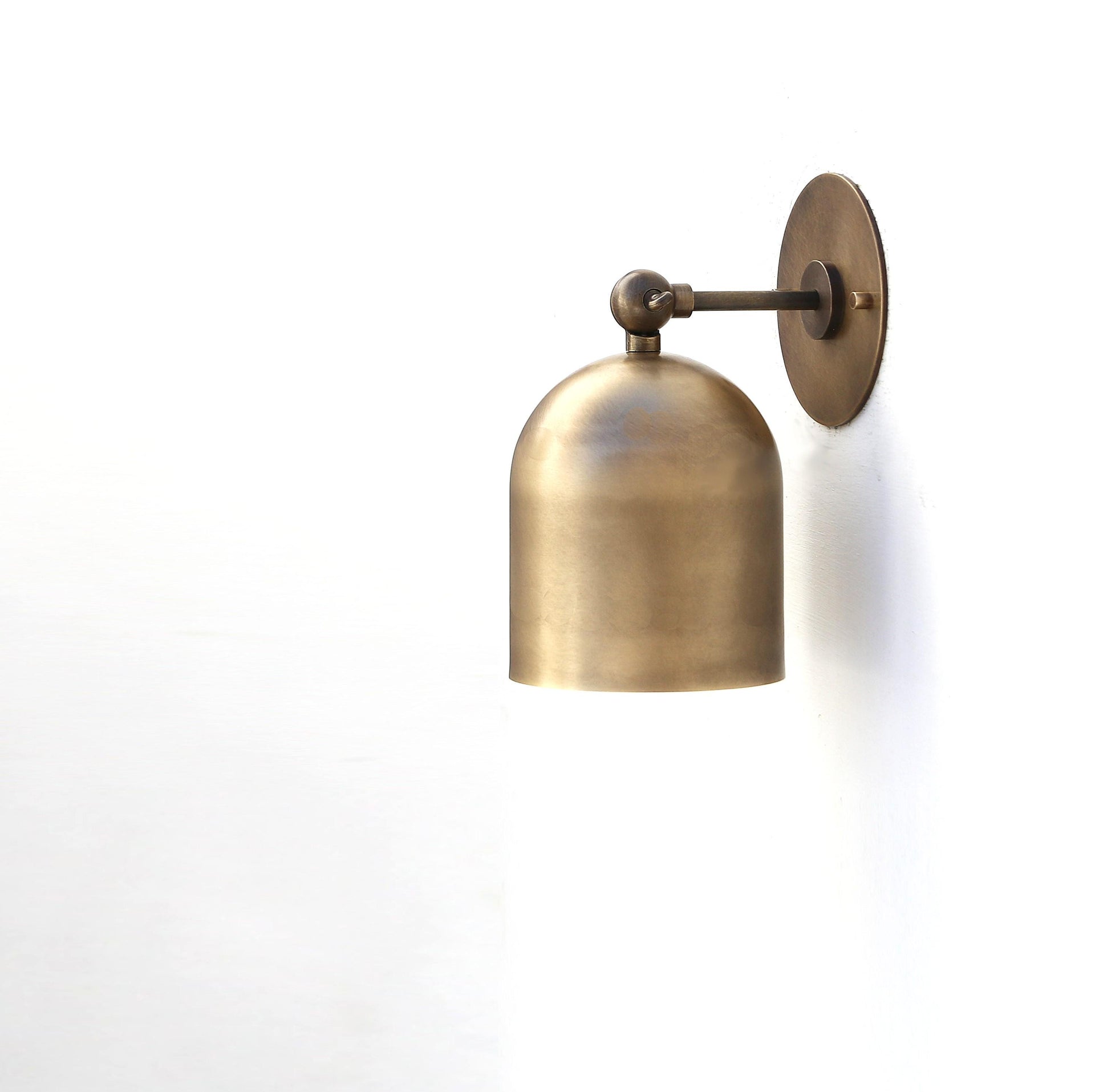 Brass Wall Sconce light - Brass light with dome brass shade - Wall light above sink, UL Listed,  Dashe, No.0435