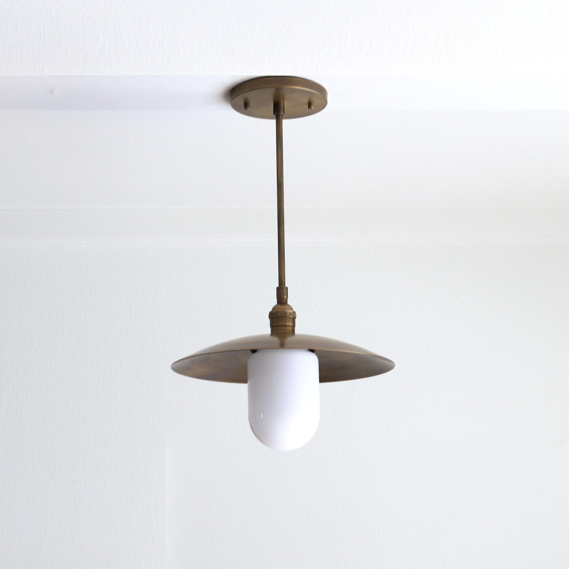 Brass Pendant light -  Kitchen Island light with 12" arm, UL Listed, No.0331