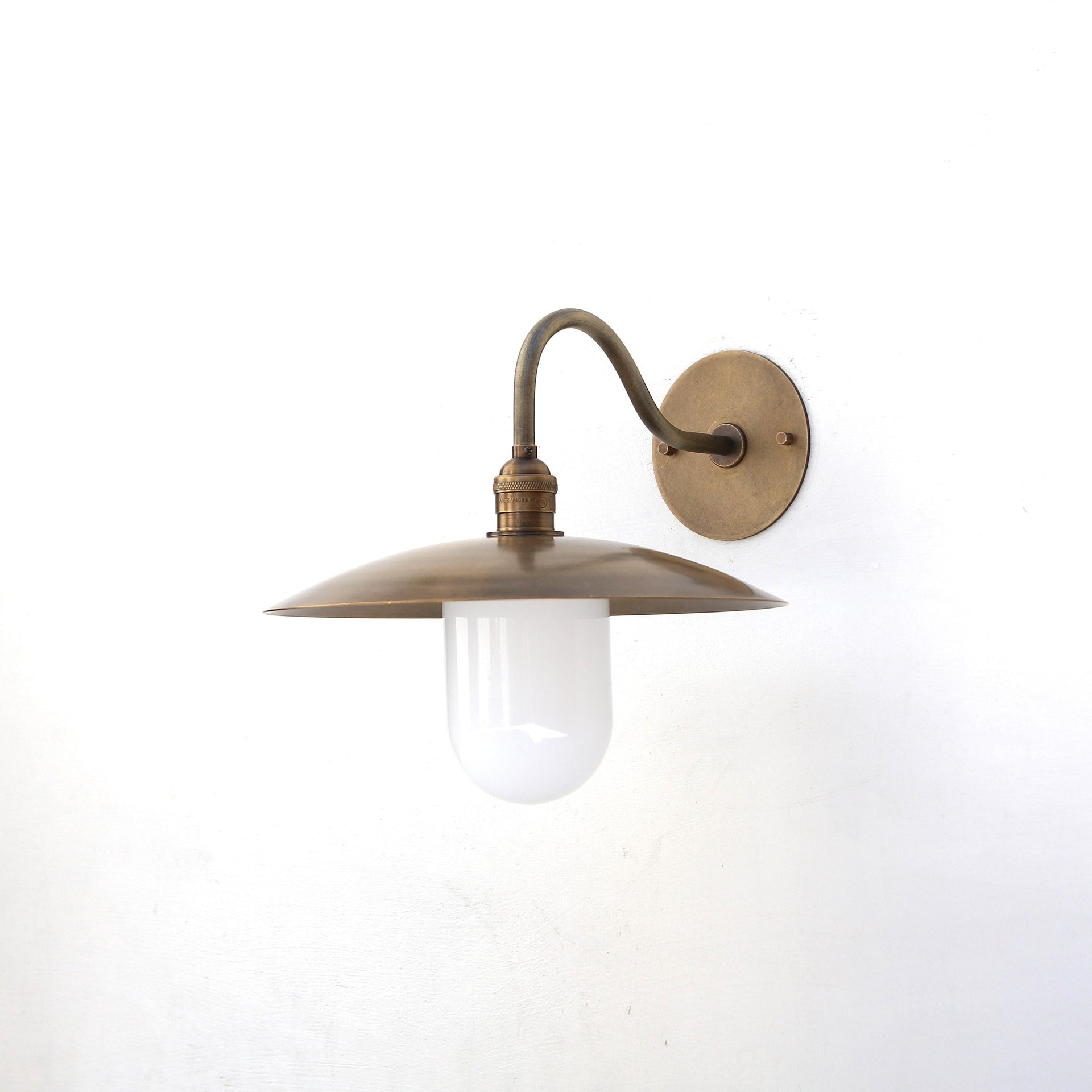 Industrial brass Wall Sconce  light with 12" brass  shade-Brass Wall Sconce Light-Long CLM， UL Listed, No.0328