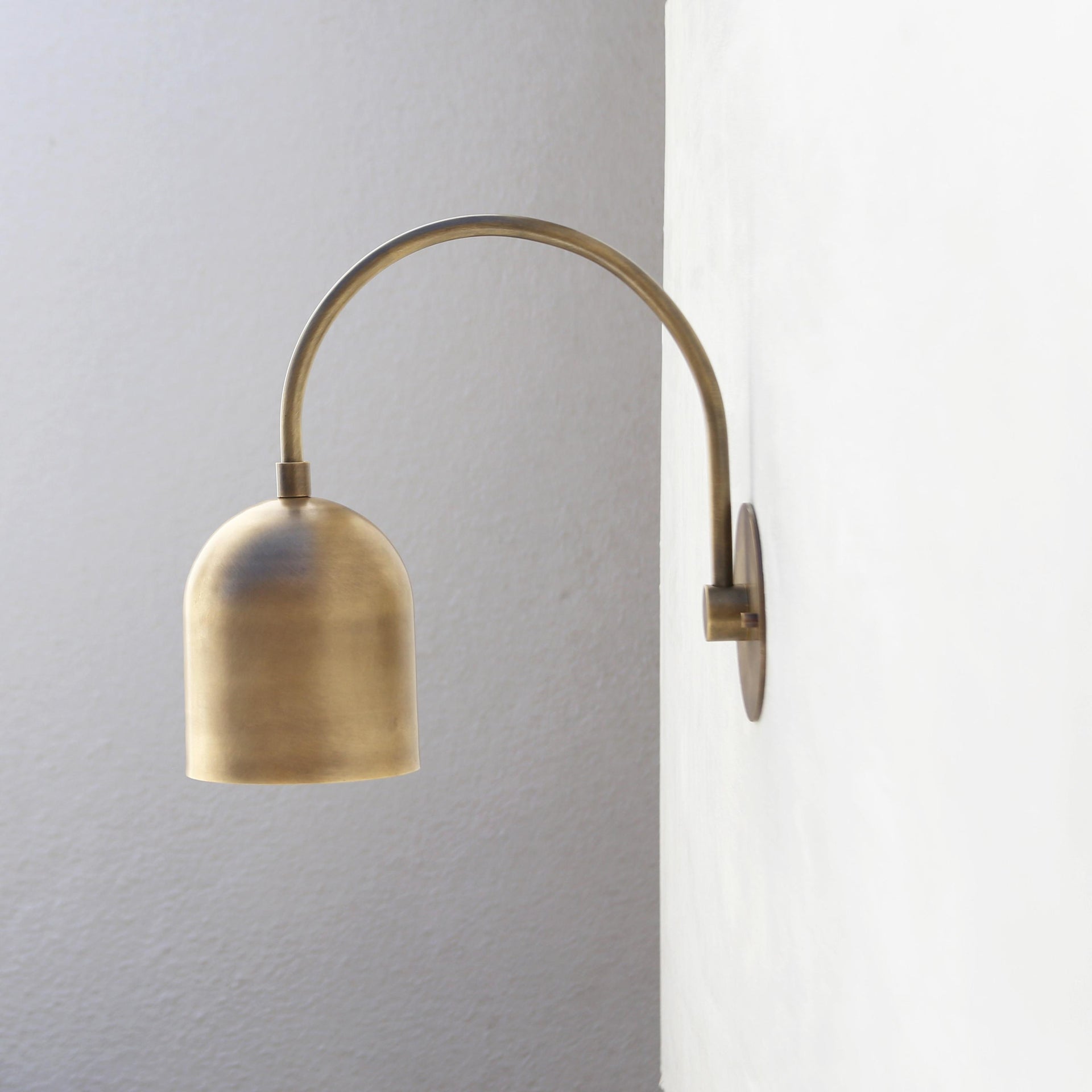 Brass Wall Sconce- Brass  light with dome  brass shade- Wall light above sink, UL Listed, No.505-DB No.0055