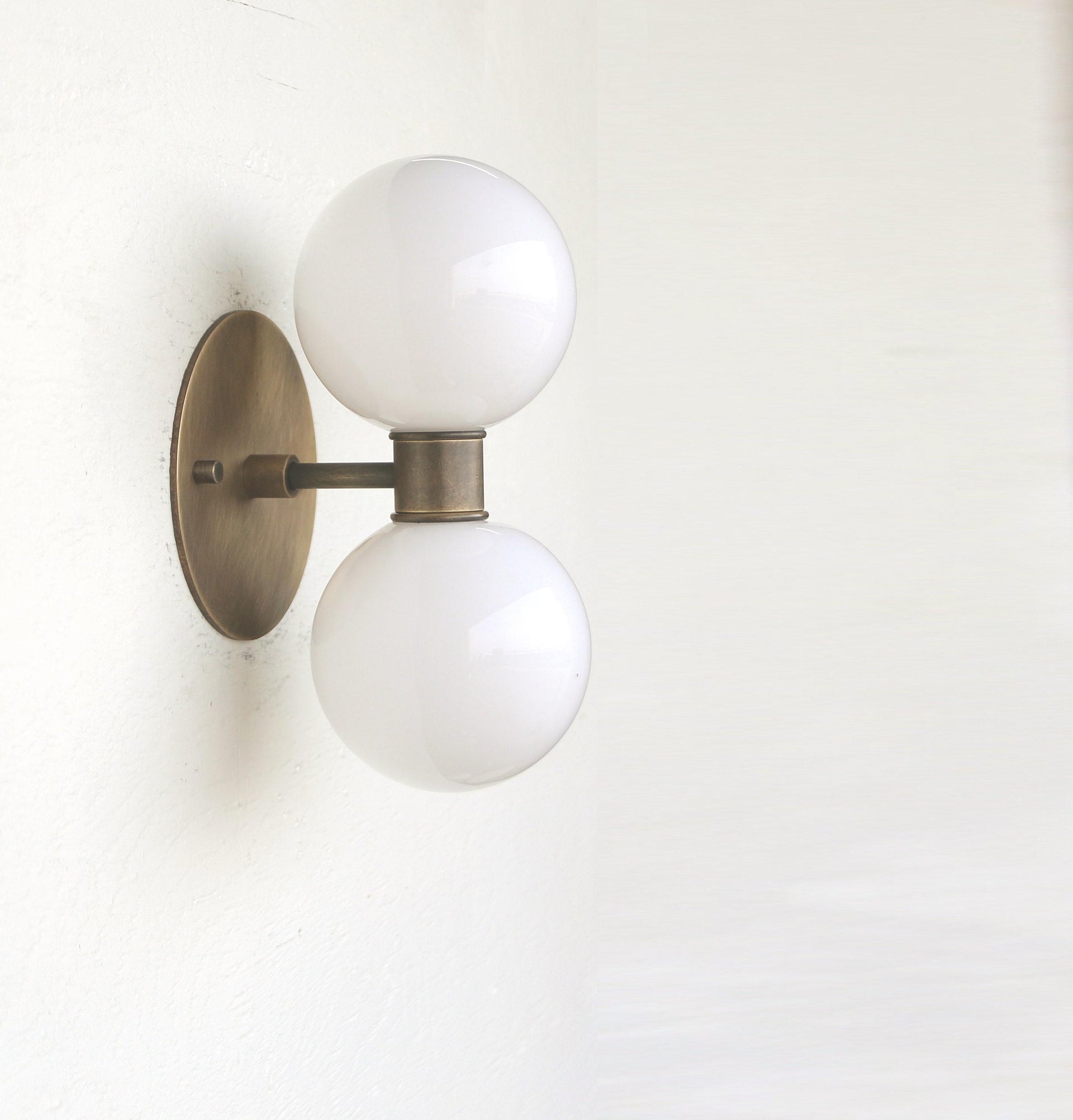 Bathroom Vanity, 4" or 6" Shades Vanity Fixture, Mid Century Brass Wall Sconce light, UL Listed No.0098