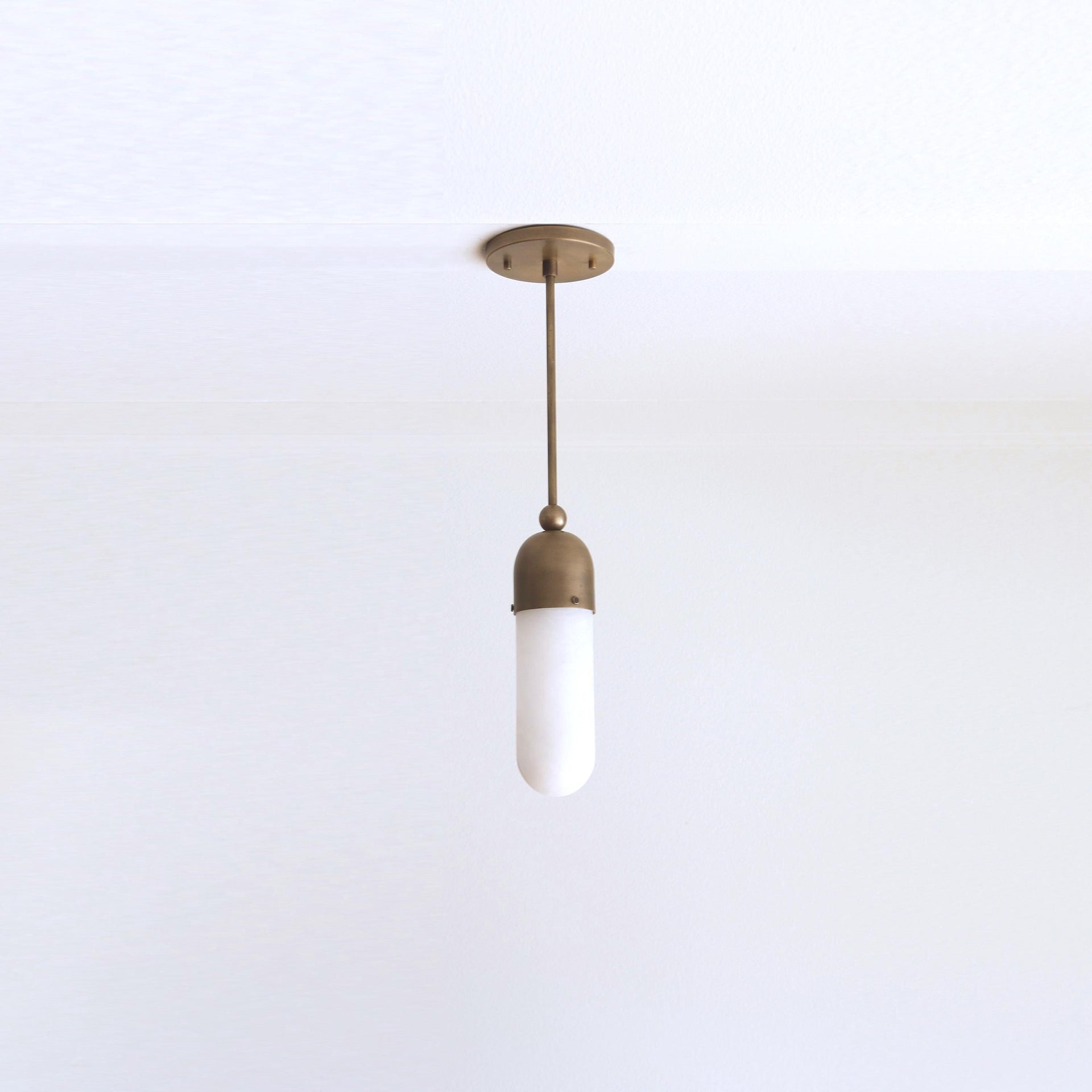 Brass pendant light with Alabaster Shade, Modern pendant light, UL Listed No.0270