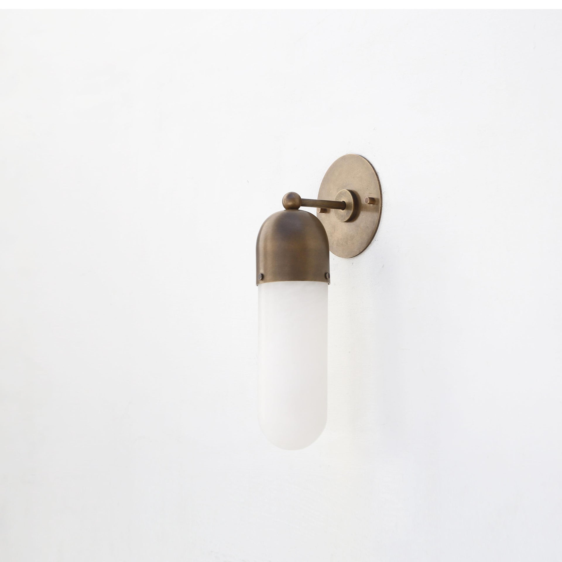 Brass Wall Sconce light - Vanity light - Brass Wall Sconce with Alabaster Shade, UL Listed No.0015