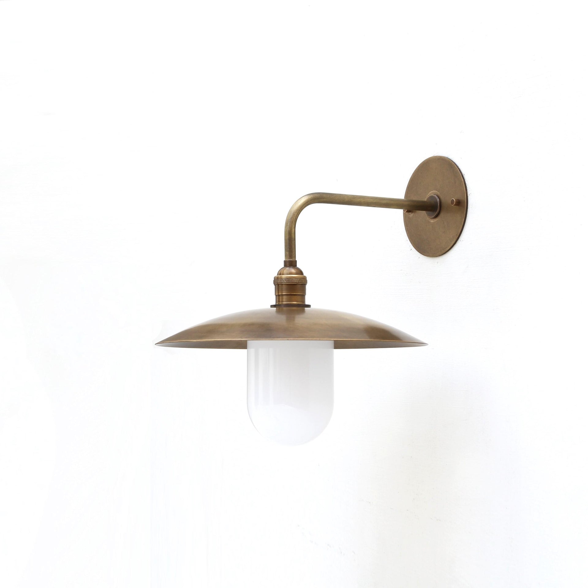 Brass Wall Sconce light with 12" brass shade - Industrial brass wall sconce light - UL listed No.0326