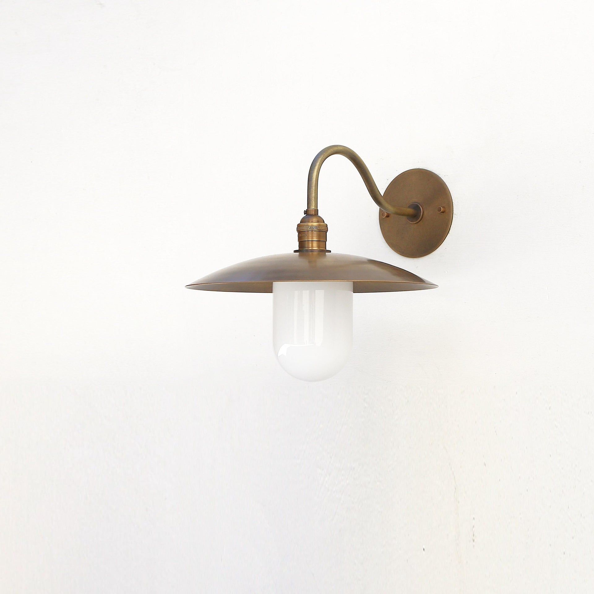 Industrial brass Wall Sconce  light with 12" brass  shade-Brass Wall Sconce Light-Long CLM， UL Listed, No.0328