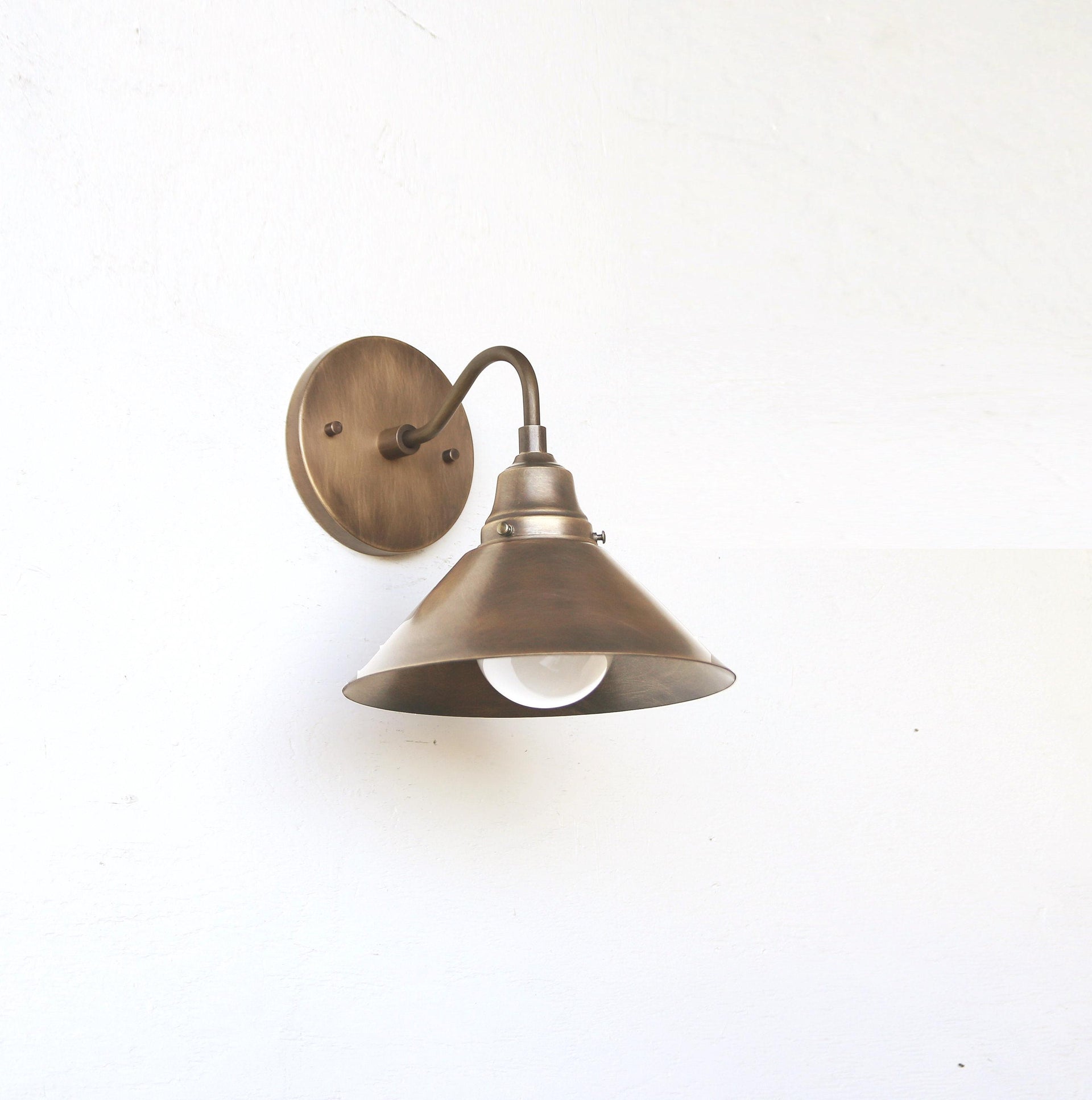 Brass Wall Sconce, Brass wall sconce light with brass shade, Wall sconce, Wall sconce light, UL Listed, No.0472