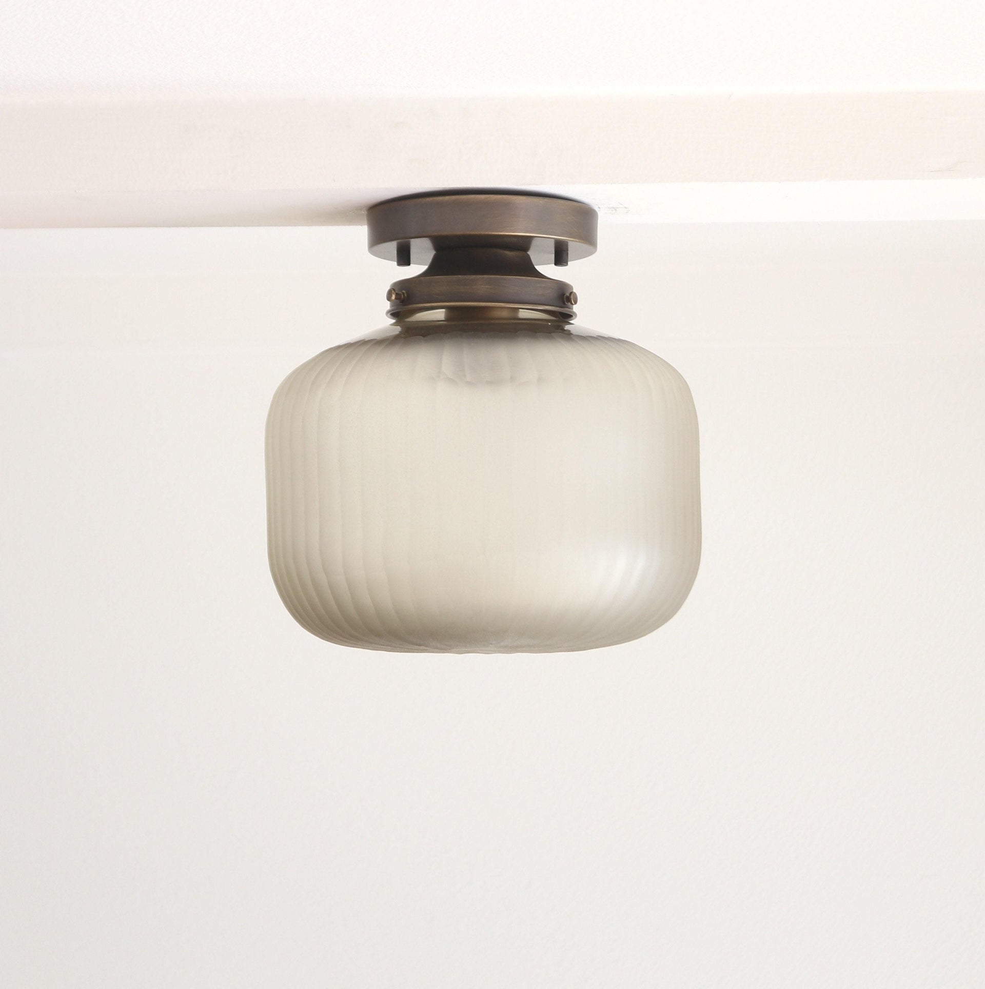 Flush Mount Ceiling Light with glass-cutting shade, Modern  Lighting Fixtures - Modern Brass Light Fixtures-UL Listed, No.0362