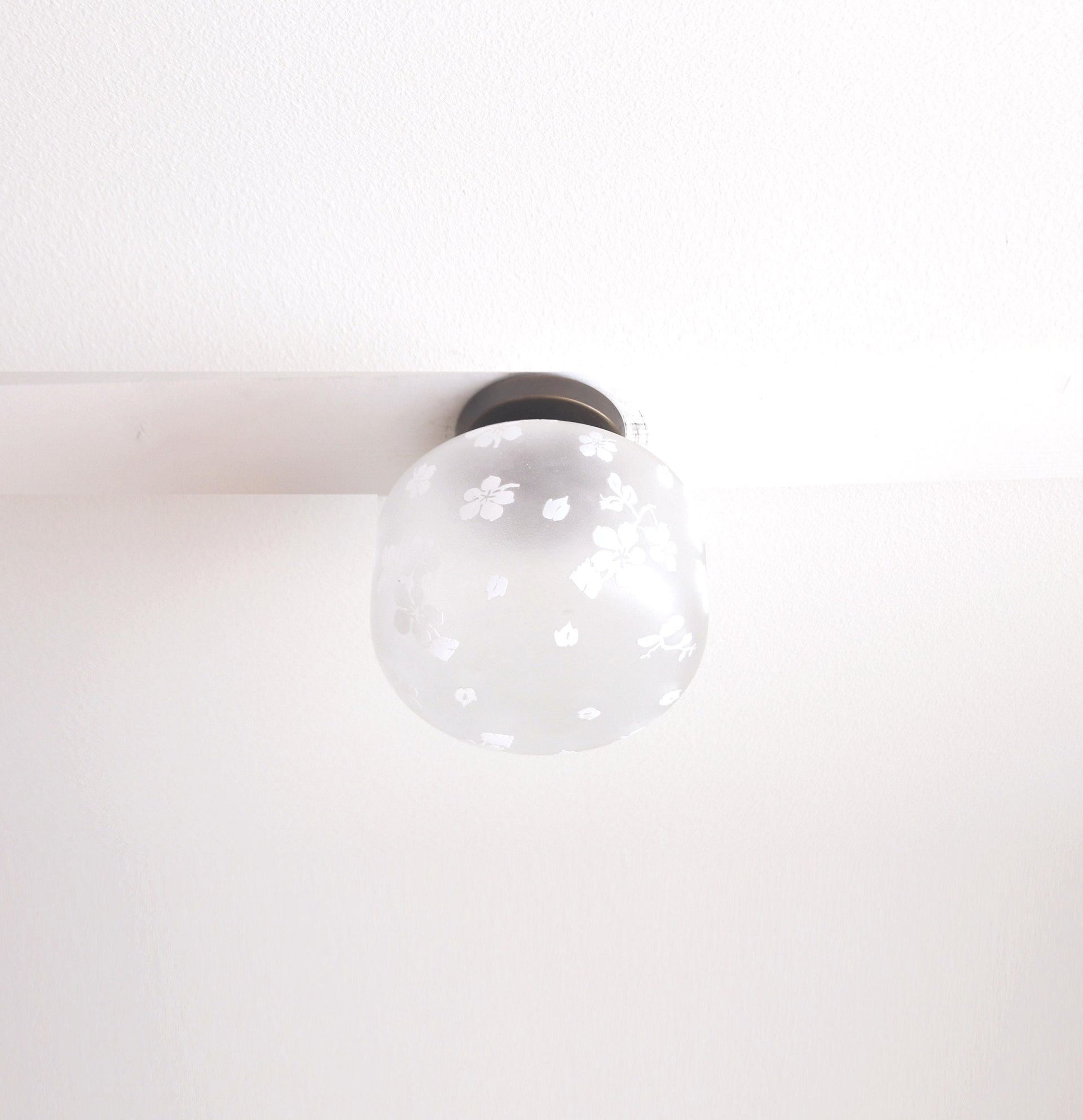 Sand-blasting  glass shade  Flush Mount Ceiling Light Fixture - Mid Century Modern Globe Lighting Fixtures - UL Listed, No.0427