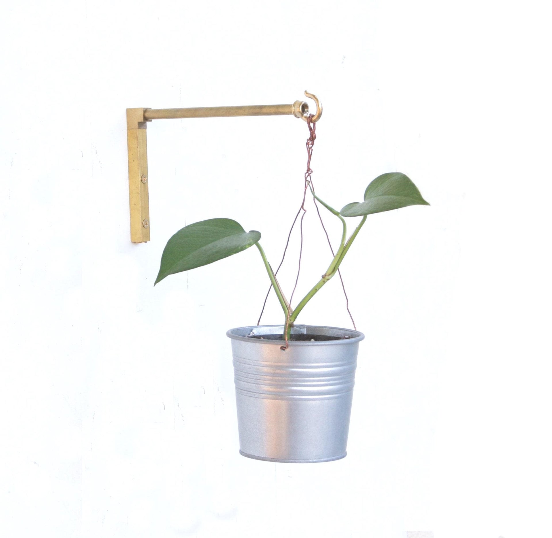 Solid brass planter hanger - Brass wall hanger - Brass wall hook - Brass planter hook - Brass hanging plant bracket hook, No.1524