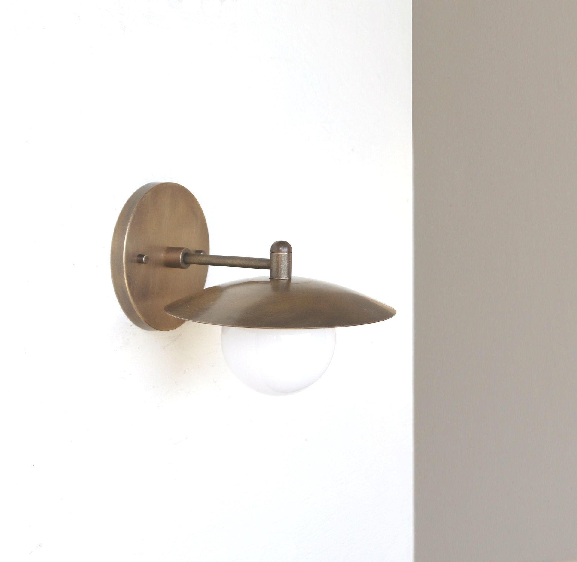 Brass Wall Sconce - Brass light with brass shade - Minimal Sconce Light, PPQ4, UL Listed No.0417
