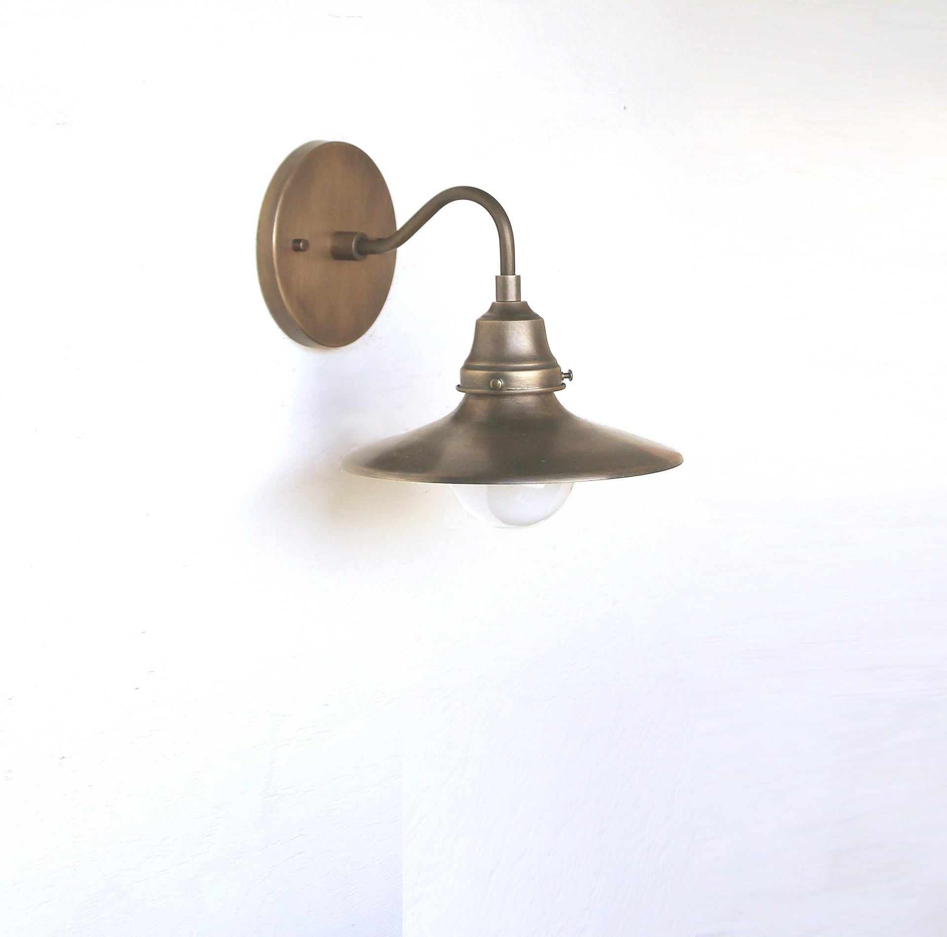 Solid Brass Wall Sconce  light with brass shade, UL Listed, No.0494