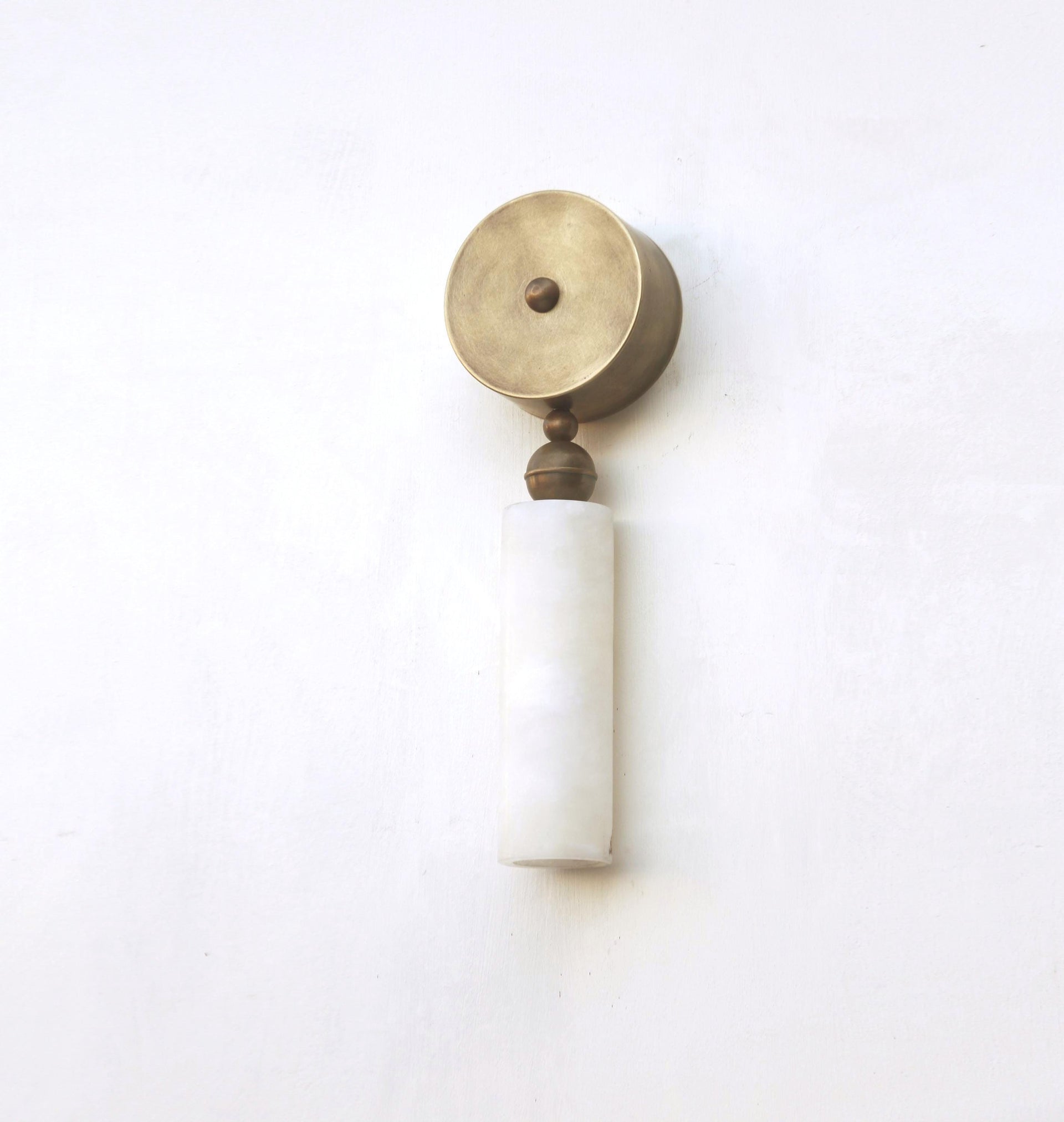 Brass  Wall Sconce light - Brass Wall Sconce Light- Brass Wall Sconce with Alabaster Shade, UL listed No.0089
