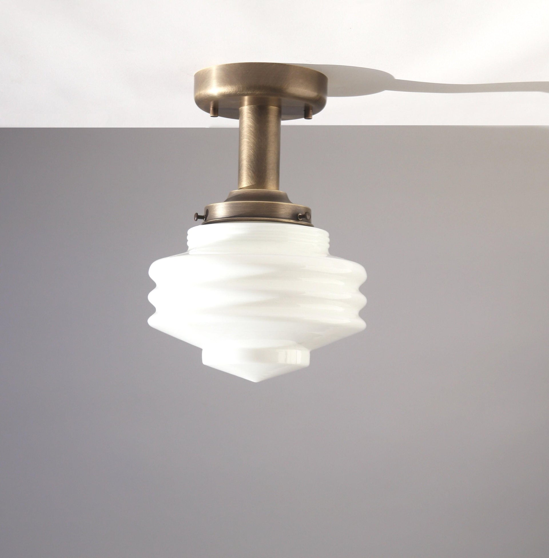 Semi-Flush Mount Ceiling Light Fixture, Modern Brass Light Fixtures, UL Listed, No.0280