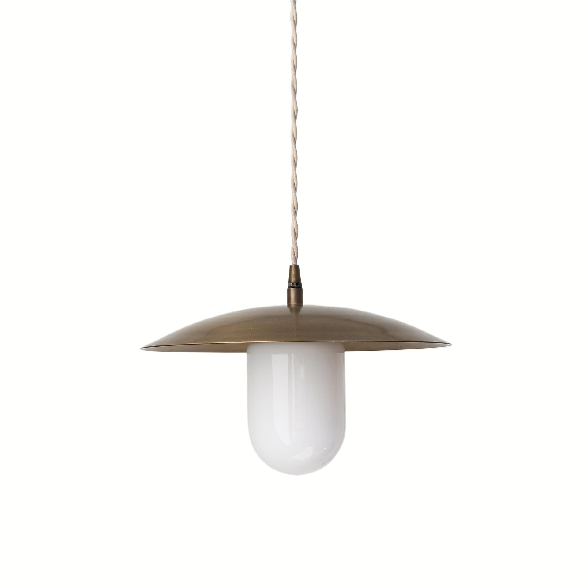 Brass Pendant Light with glass shade, Pendant light with 12" brass shade, UL Listed No.0830