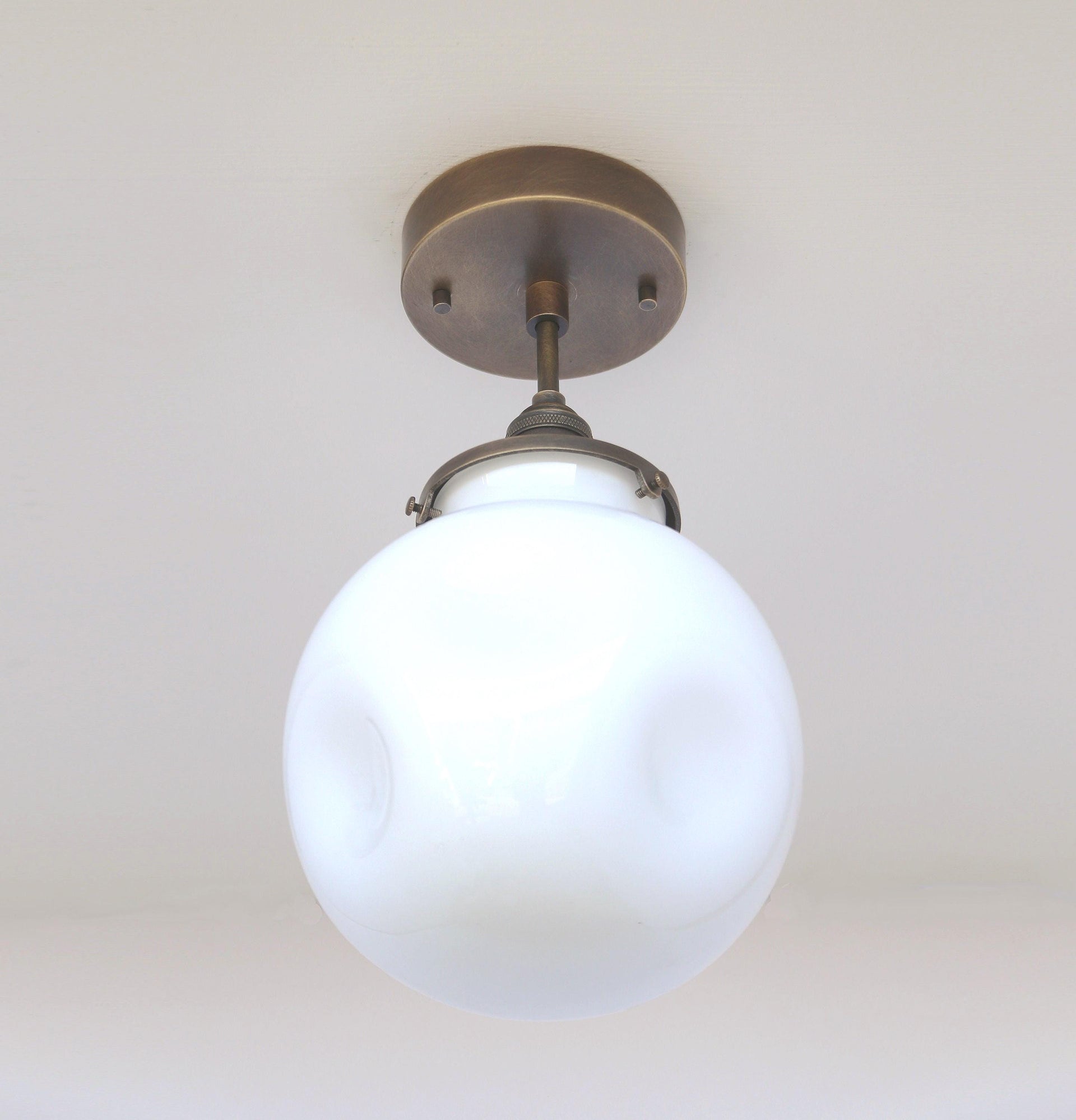 Semi-Flush Mount Ceiling Light Fixture - Mid Century Modern Globe Lighting Fixtures - Modern Brass Light, UL Listed, No.0075