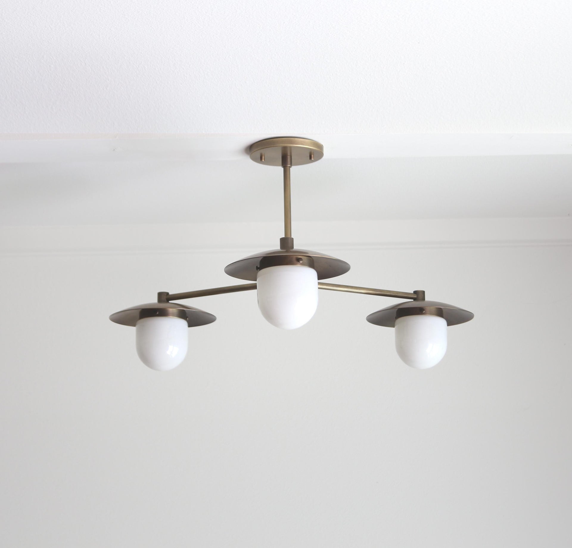 Chandelier, Brass Chandelier, Modern Brass Chandelier with 8" Shade, G9, LM2, UL Listed No.0423