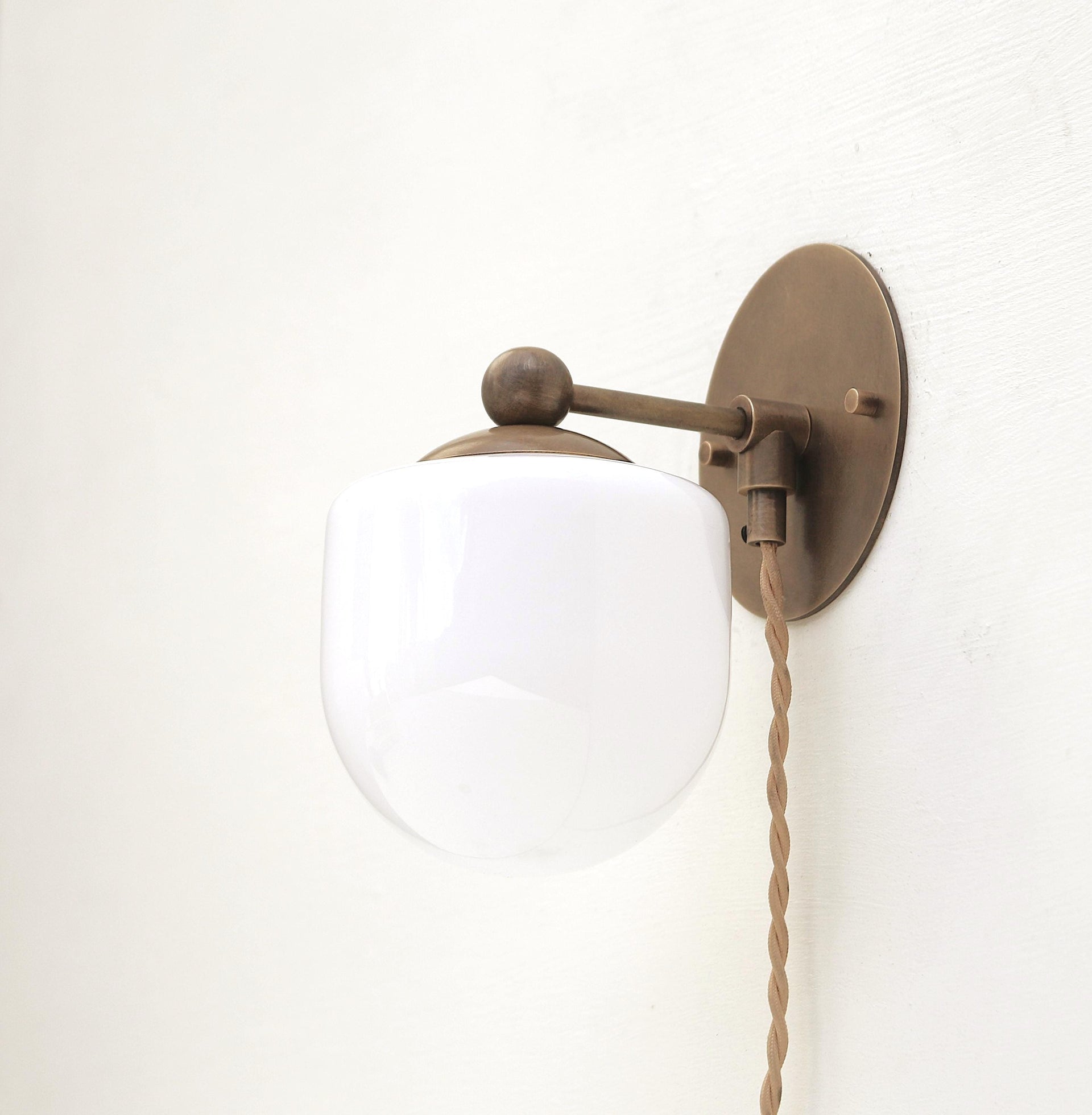 Plug-in Brass Wall Sconce light, Modern brass light, Wall sconce light, Minimal Sconce Light UL Listed, No.0877