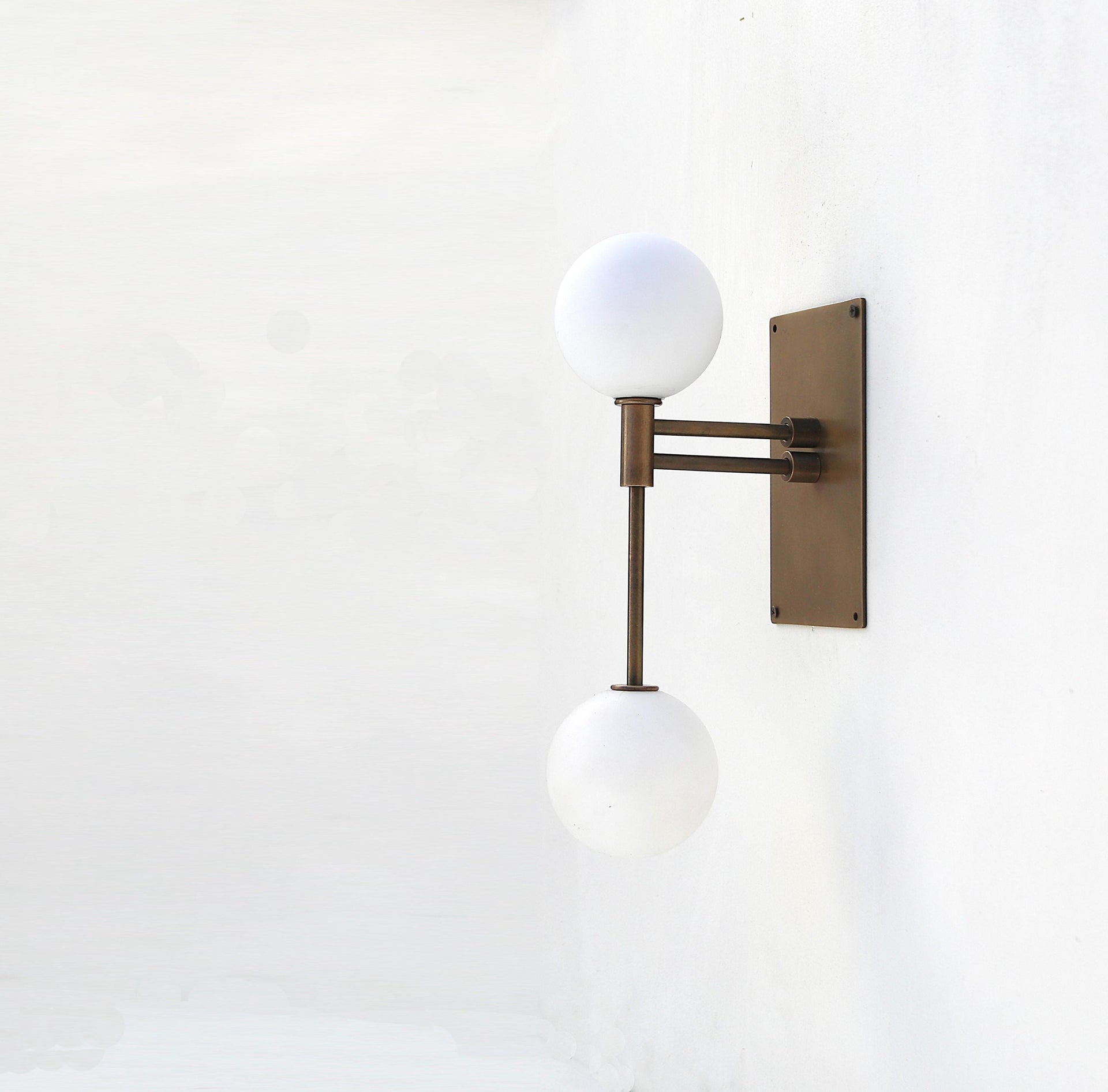 Brass Wall Sconce light with double shades, Bathroom Vanity Light, 4" Shade modern brass light, Wall sconce light UL Listed, No.0876