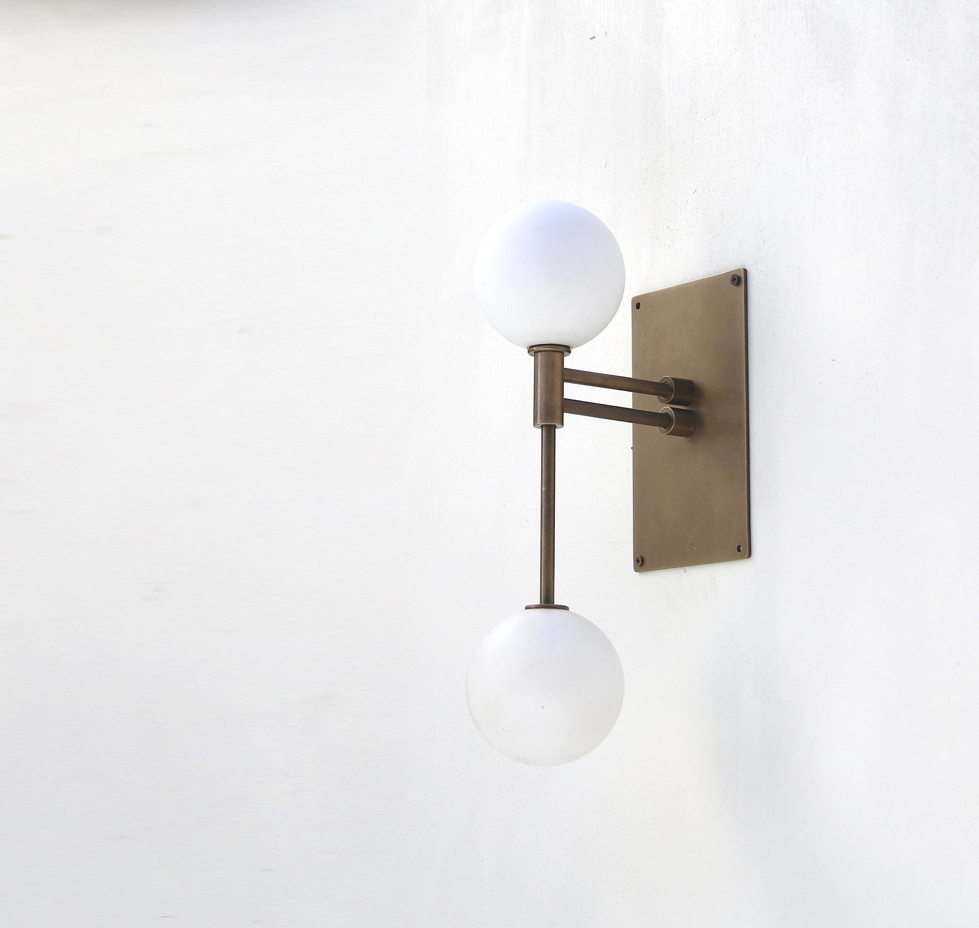 Brass Wall Sconce light with double shades, Bathroom Vanity Light, 4" Shade modern brass light, Wall sconce light UL Listed, No.0876