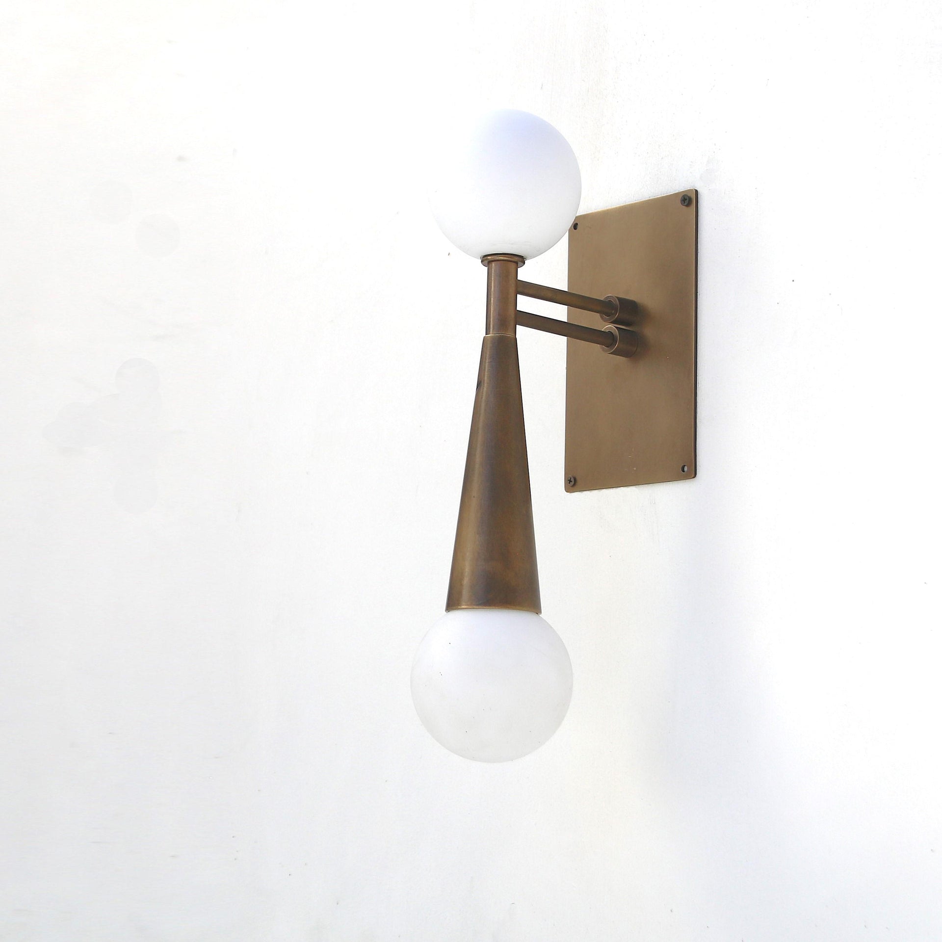 Brass Wall Sconce light with double shades, Bathroom Vanity Light, Modern brass light, Wall sconce light UL Listed, No.0914