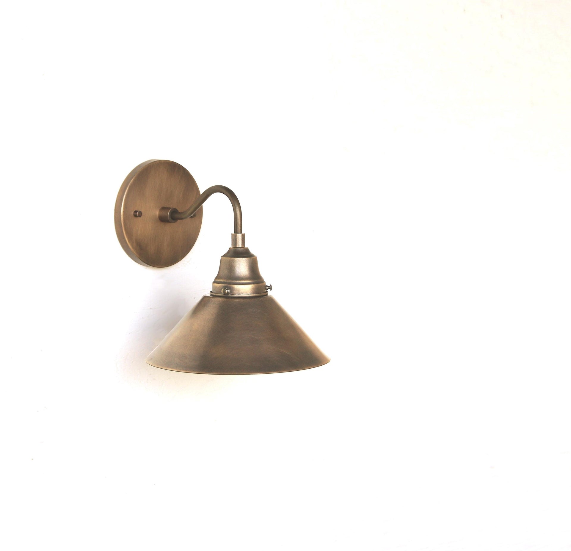Brass Wall Sconce, Brass wall sconce light with brass shade, Wall sconce, Wall sconce light, UL Listed, No.0472