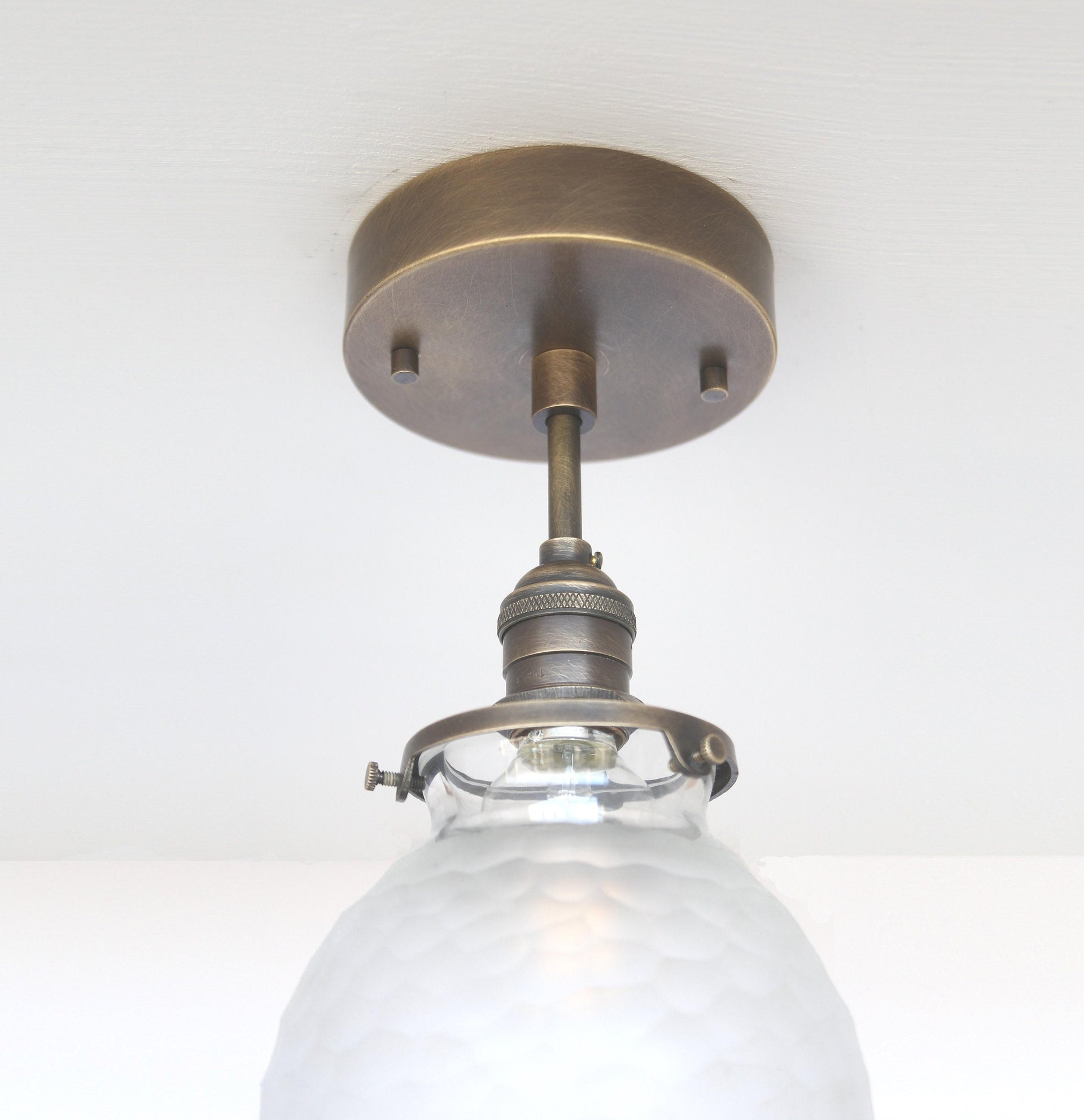 Cutting glass globe  Flush Mount Ceiling Light Fixture, Modern Globe Lighting Fixtures, Modern Brass Light Fixtures, UL Listed, No.0209