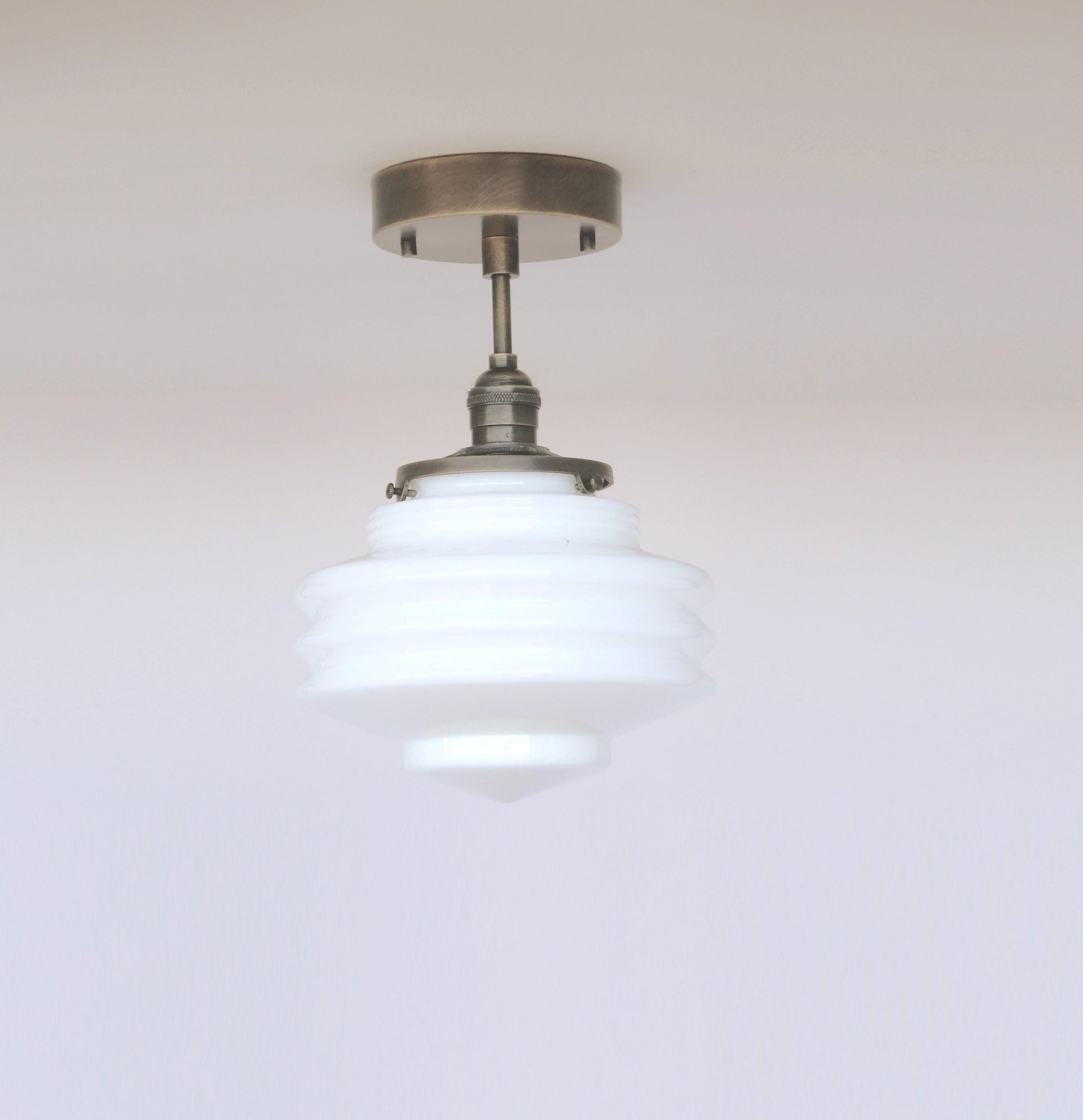 Semi-Flush Mount Ceiling Light Fixture - Mid Century Modern  Lighting Fixtures - Modern Brass Light Fixtures, UL Listed, No.0060