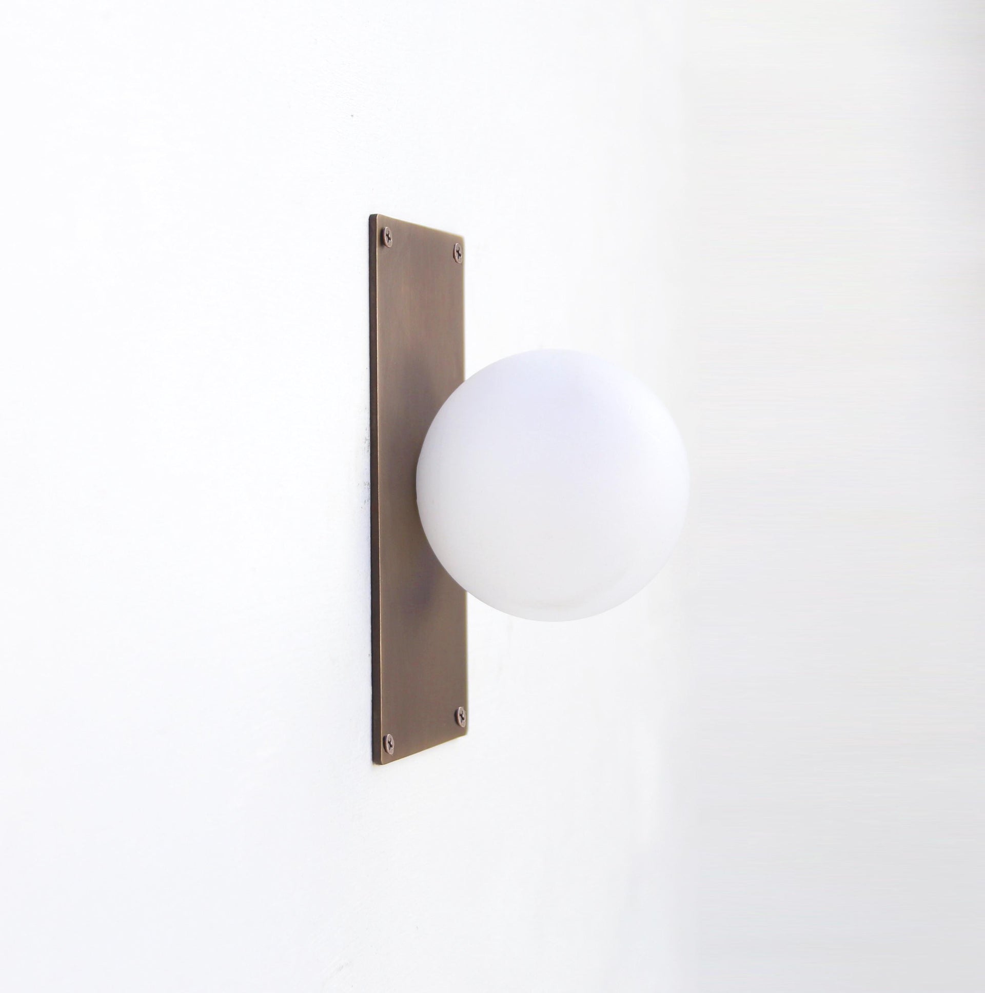 Wall Sconce Light, Flush mount Ceiling Light, Mid Century Wall Sconce Ceiling Light with white glass  shade, No. PPQ4 No.0107